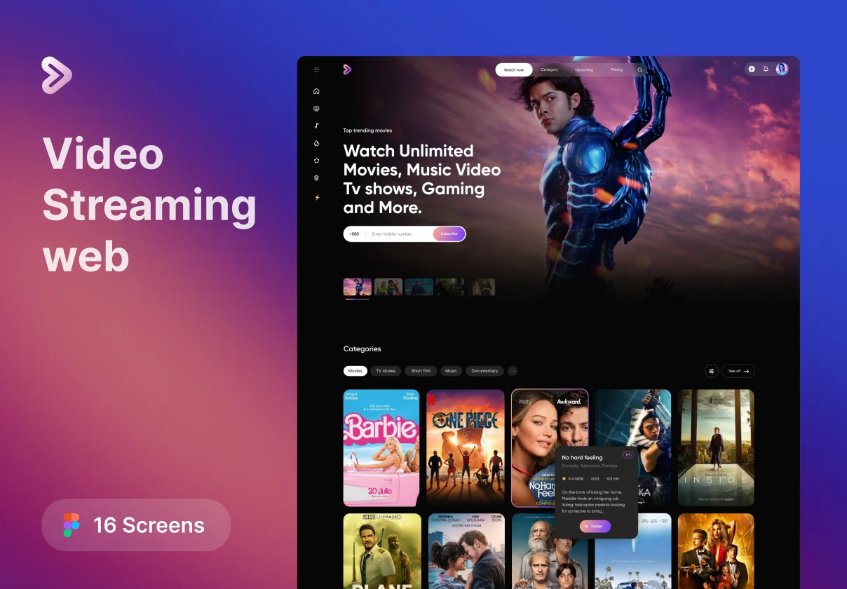 Video streaming web