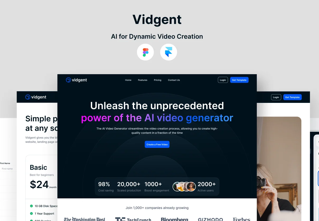 Vidgent - Framer Website Template