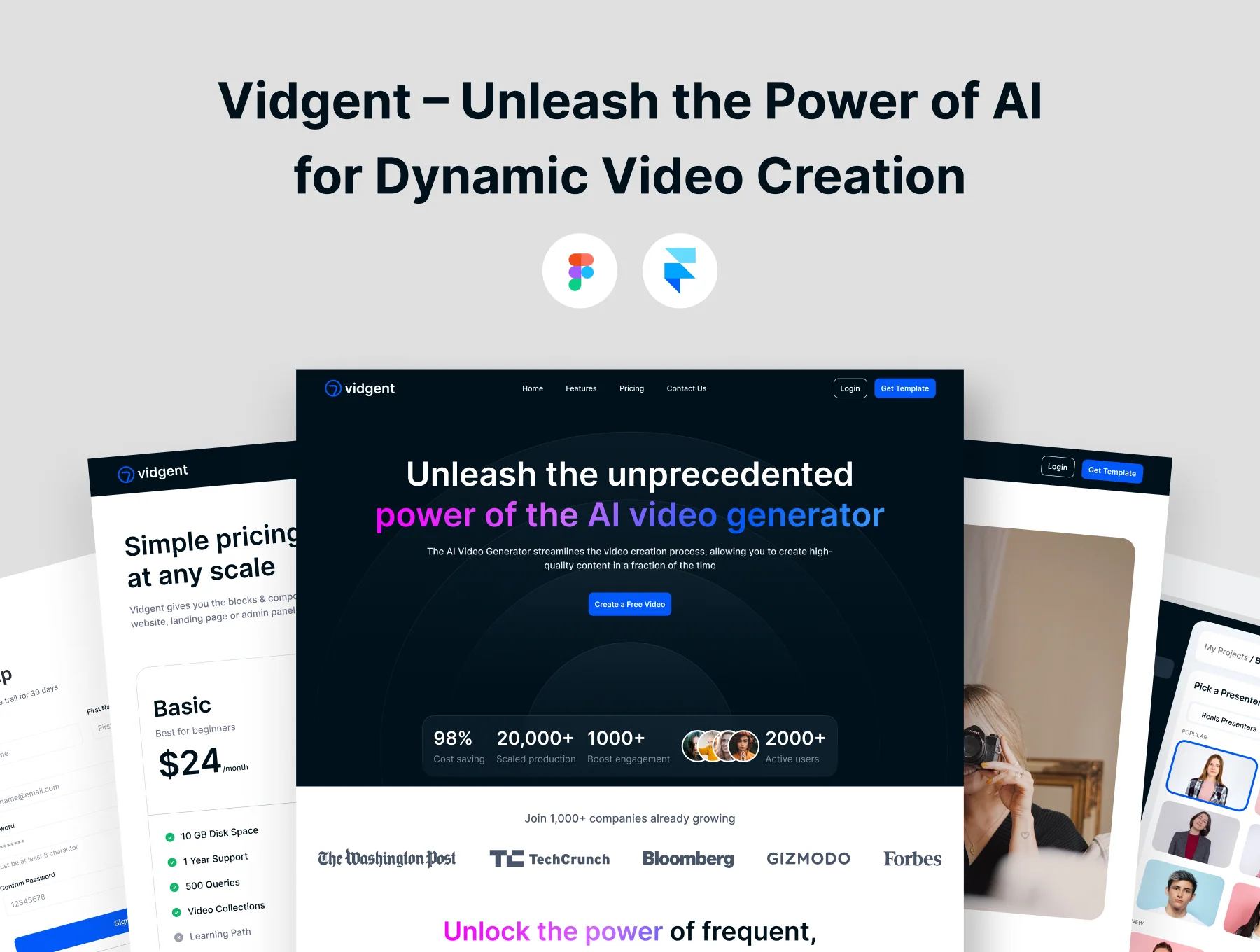 Vidgent - Framer Website Template