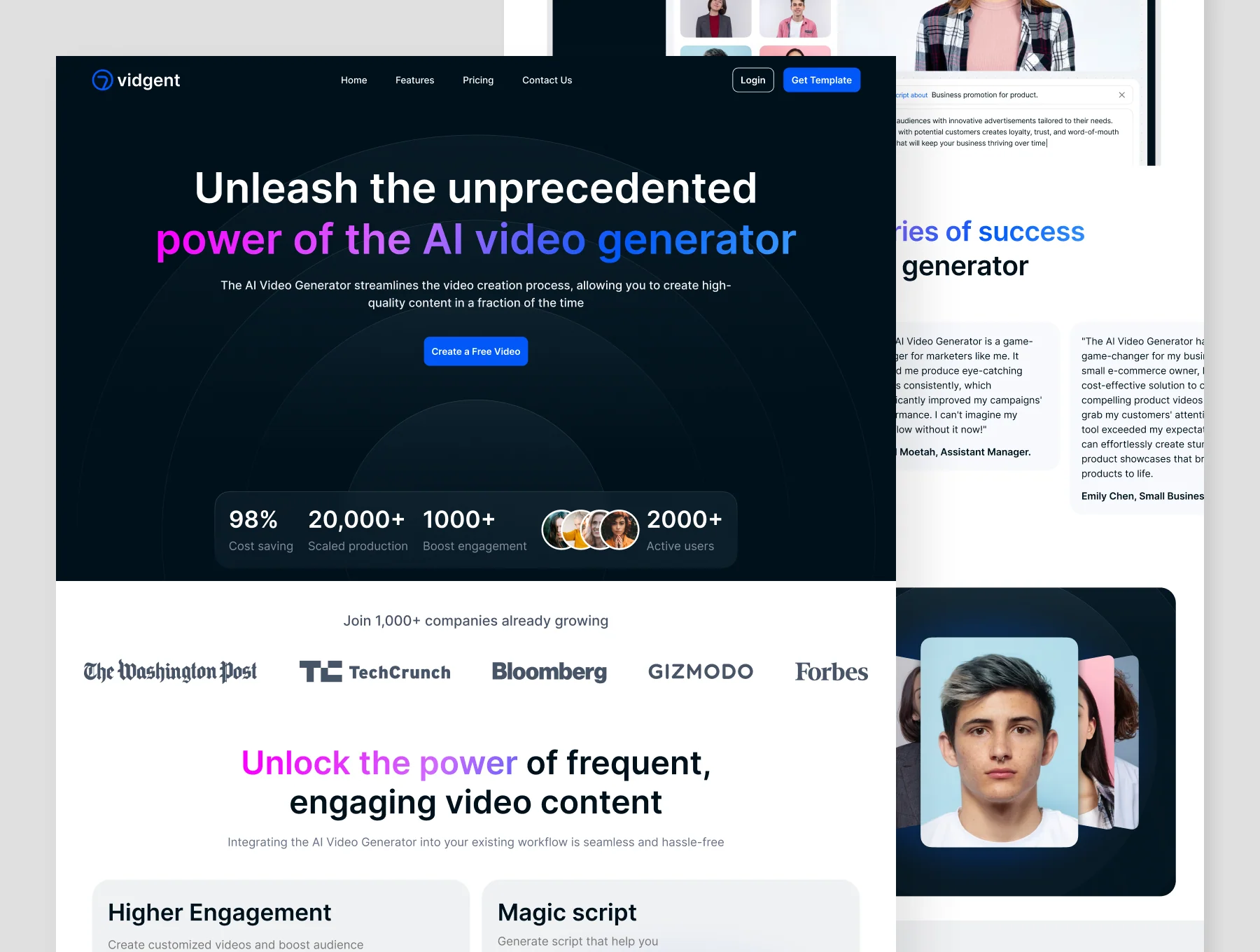 Vidgent - Framer Website Template 2
