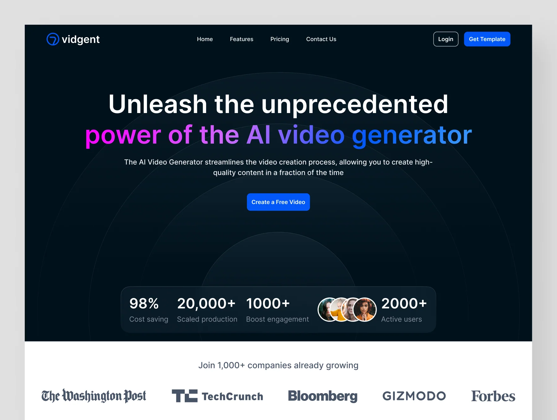 Vidgent - Framer Website Template 3