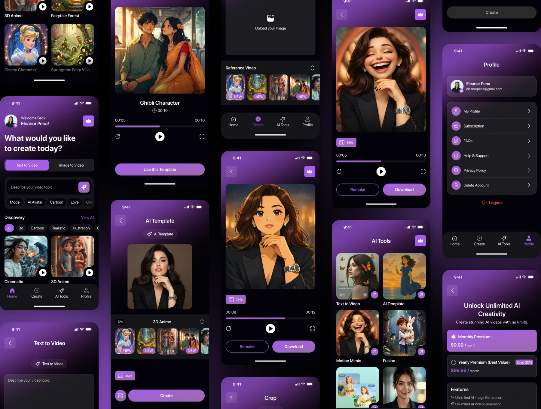 Vidory AI Video Generator App UI Kit 4