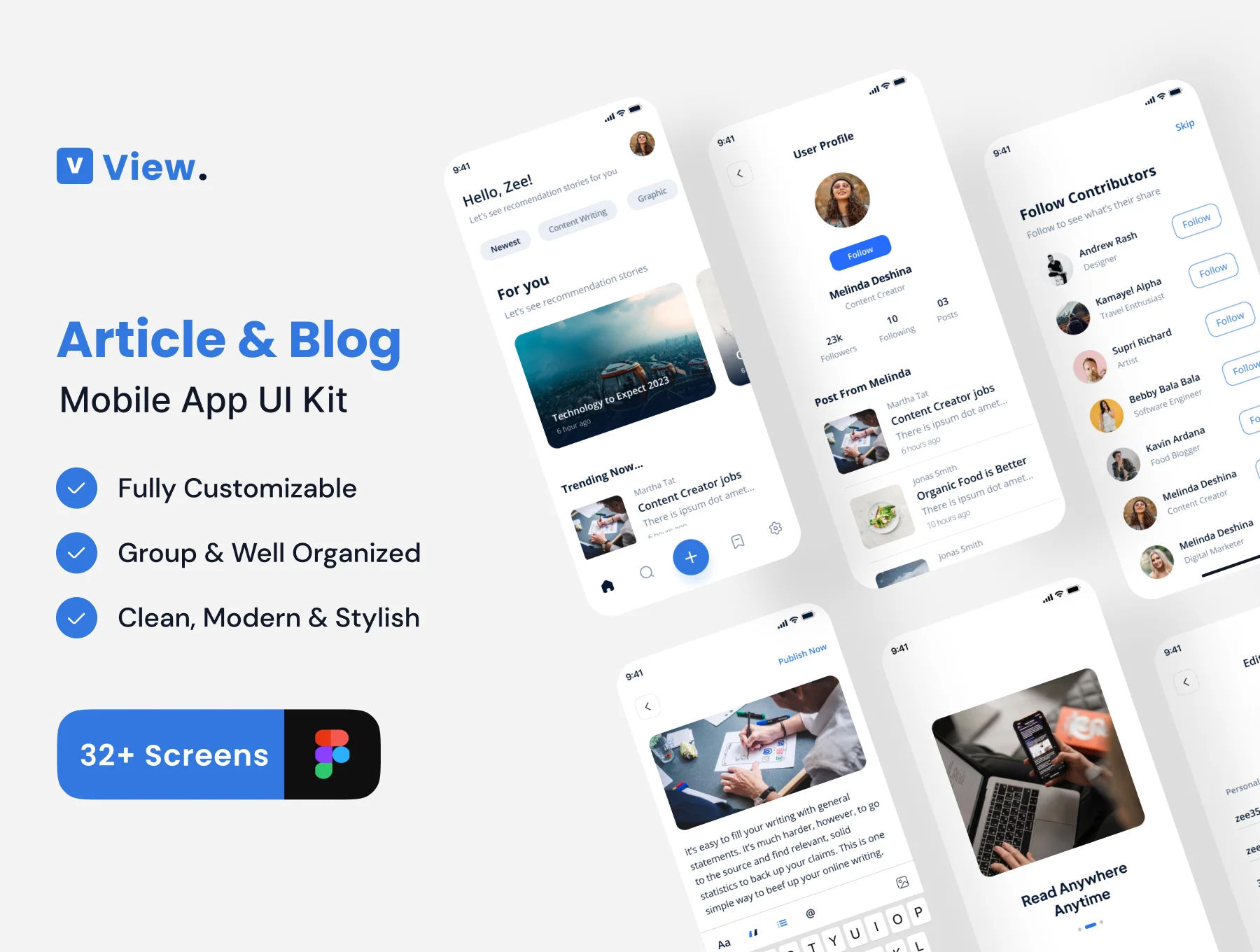 View - Article & Blog App UI Kit