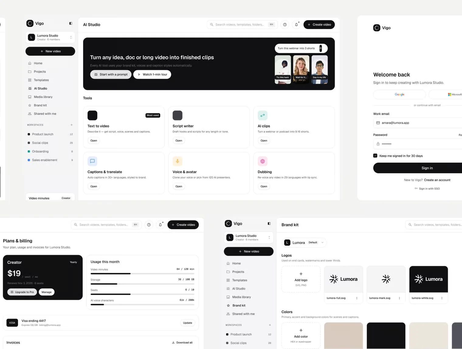 Vigo – AI Video Editor UI Kit (Web & Mobile) 6