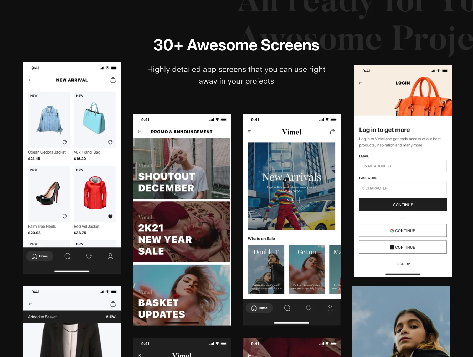 Vimel - Women Fashion Apparel App UI Kit 5