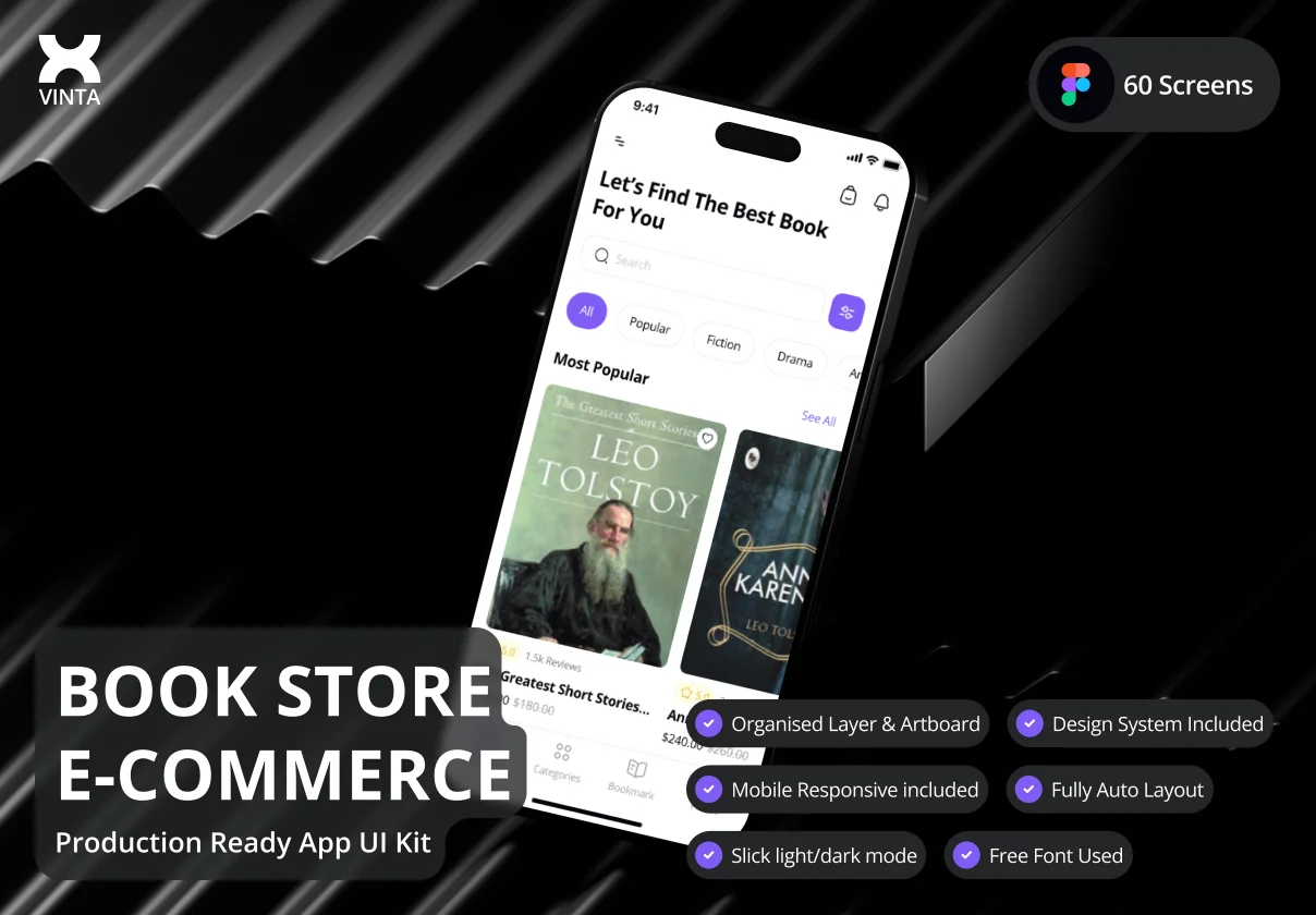 Vinta - Book Store App UI Kit