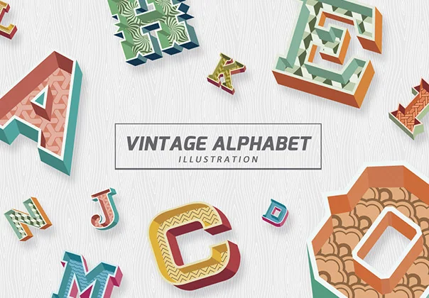 Vintage Alphabet Illustrations