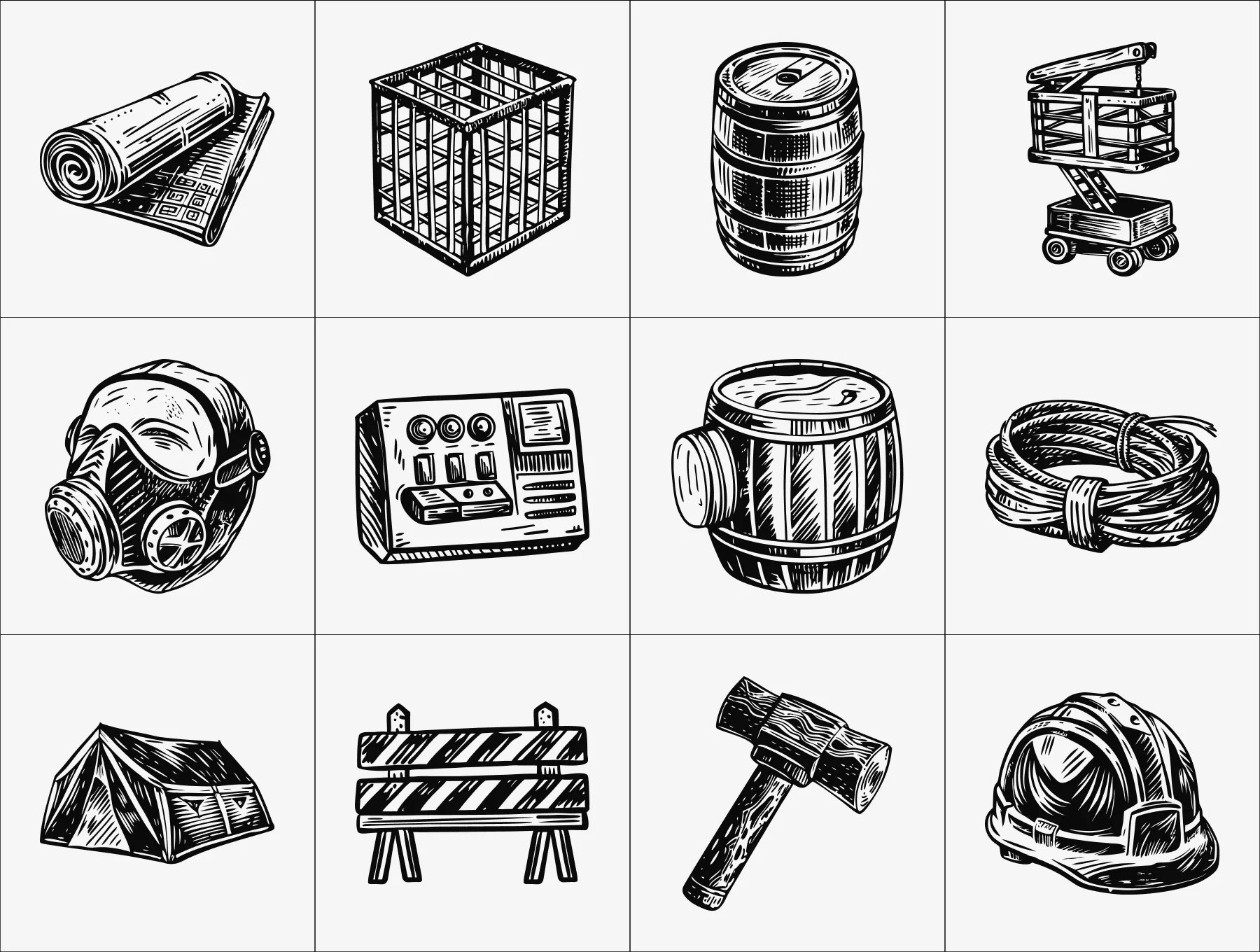 Vintage Construction Art Set 5