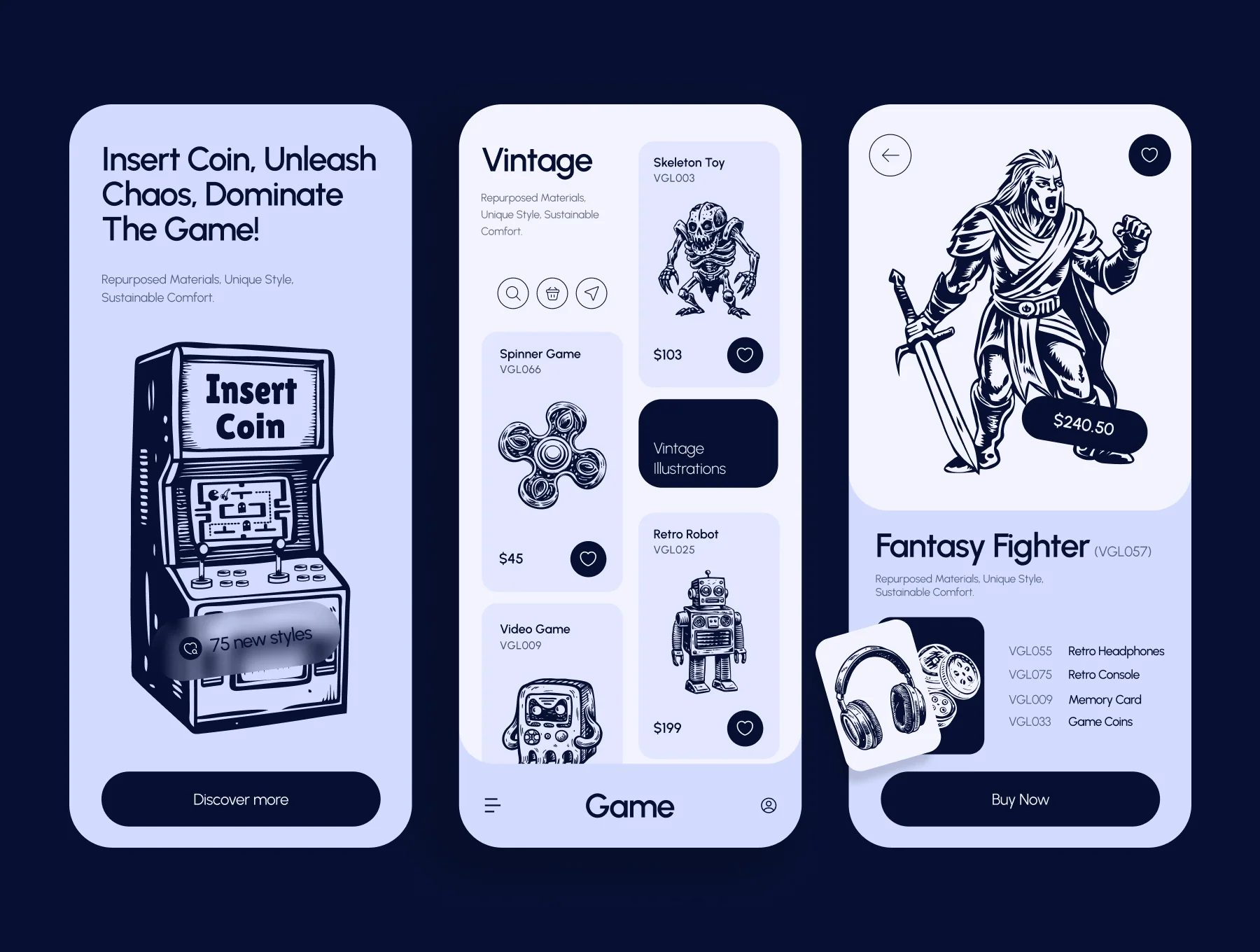 Vintage Game Illustration Set 4