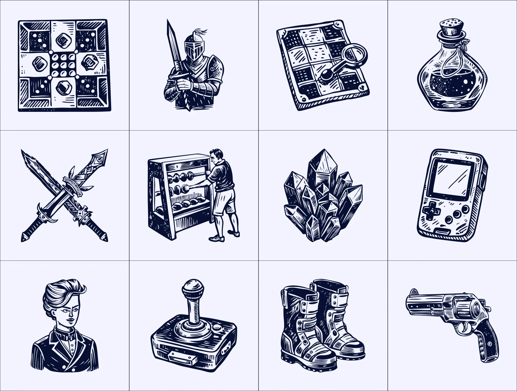 Vintage Game Illustration Set 5