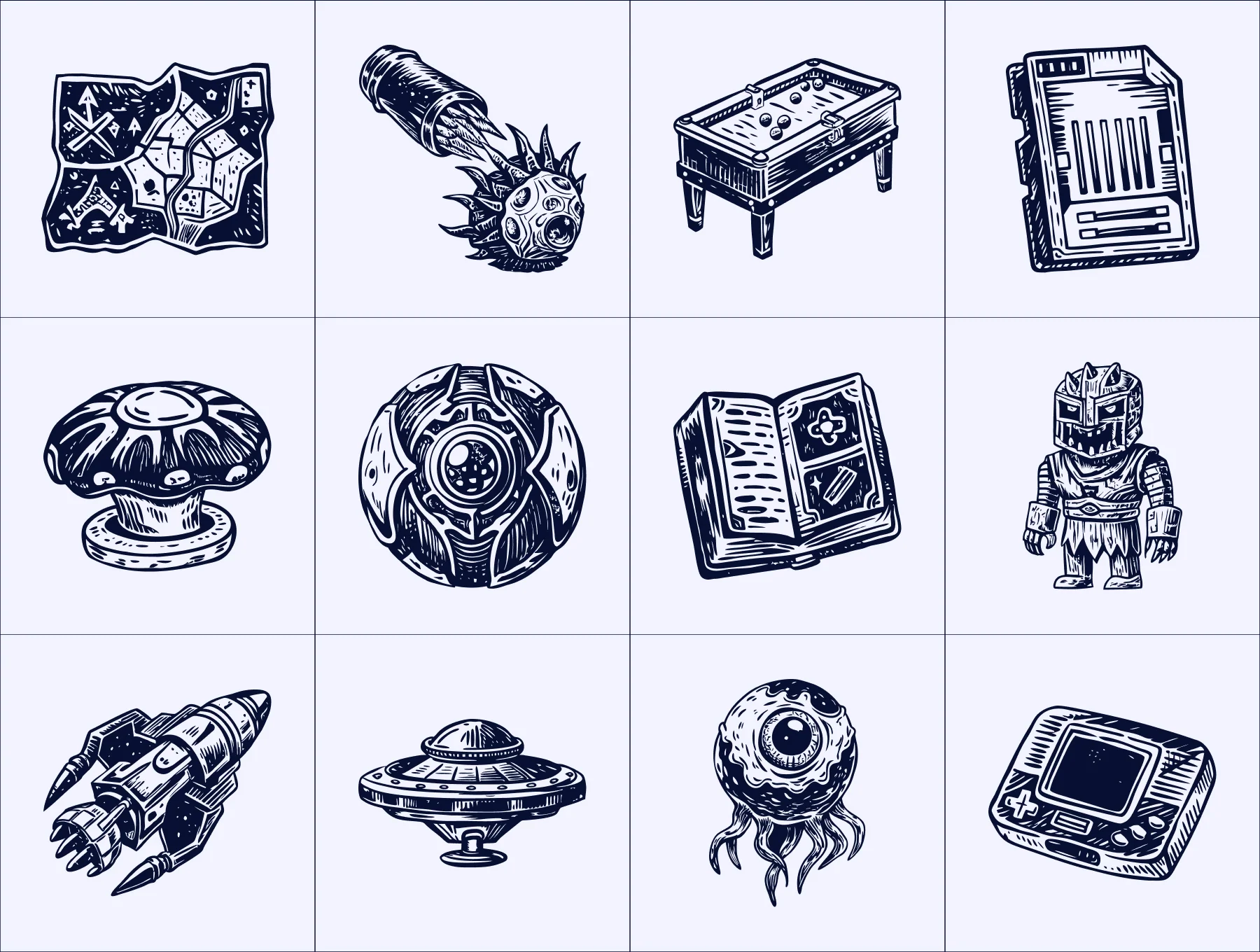 Vintage Game Illustration Set 6