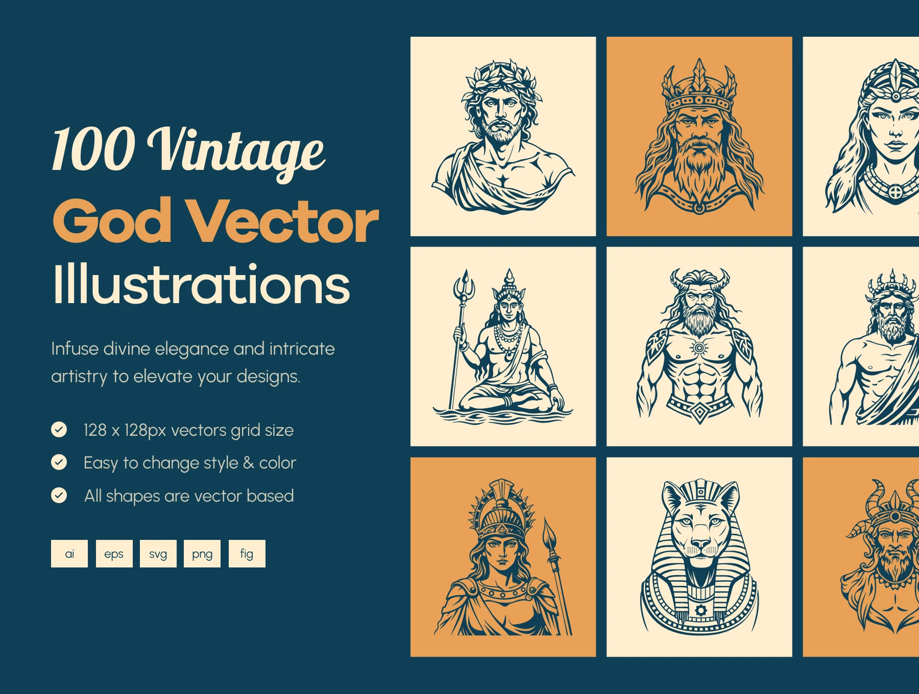 Vintage God Vector Illustration