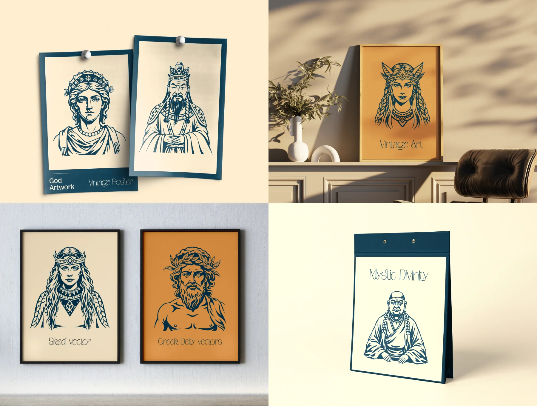 Vintage God Vector Illustration 3