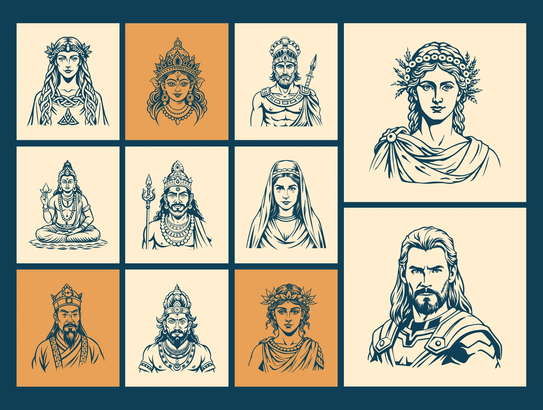 Vintage God Vector Illustration 5