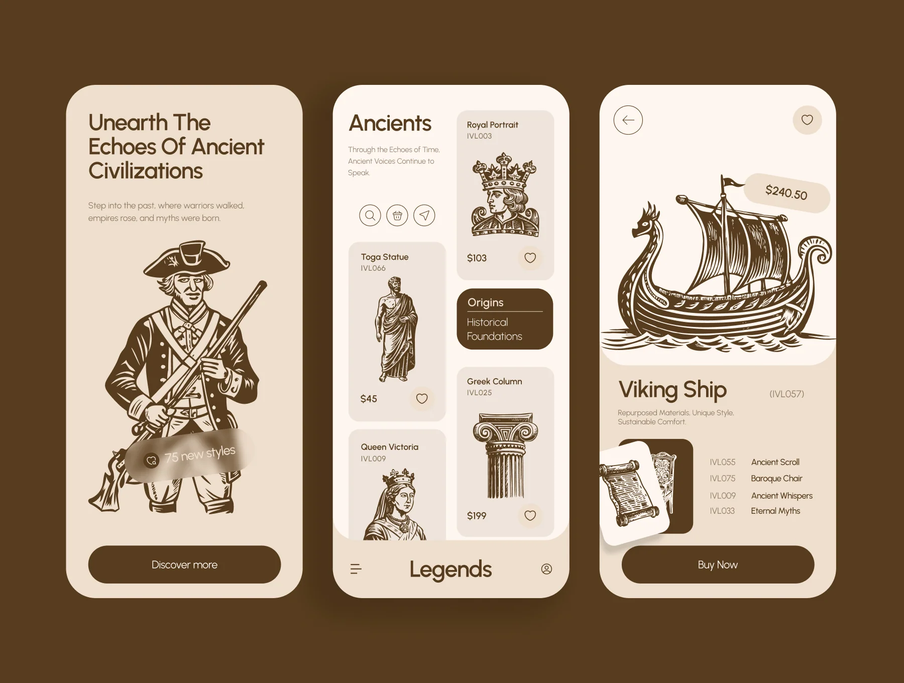 Vintage History Art Illustration Set 4
