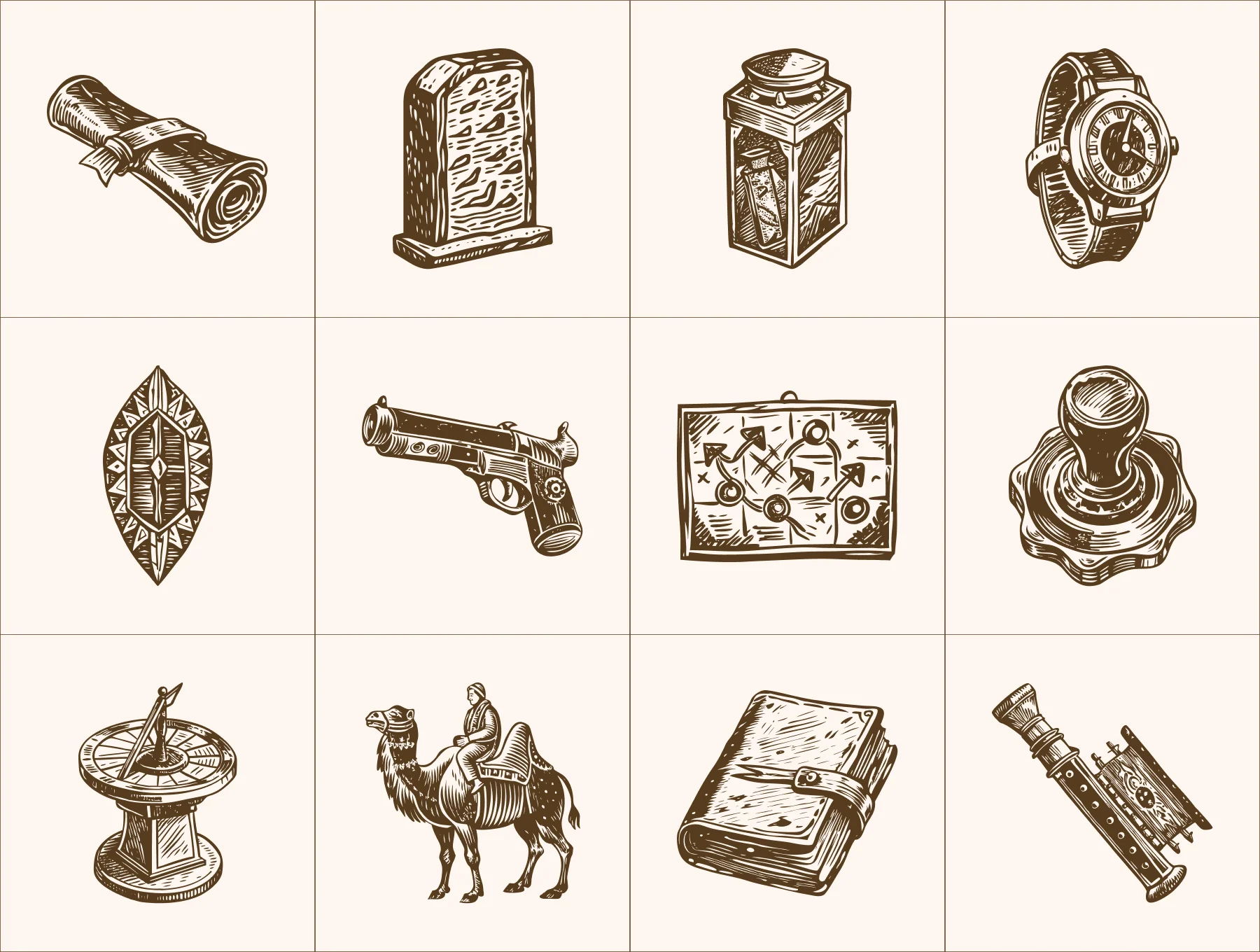 Vintage History Art Illustration Set 5