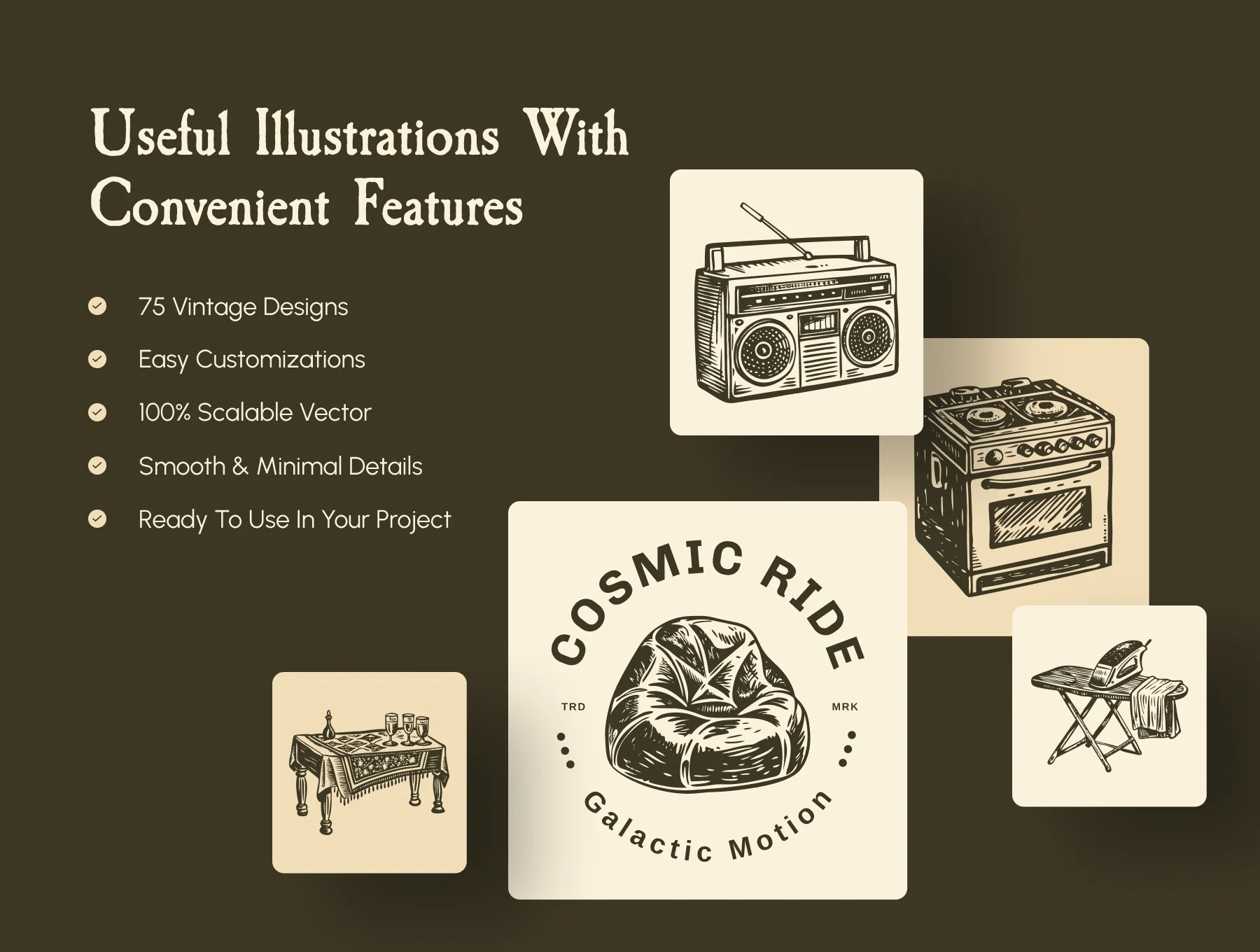 Vintage Home Illustration Set 2