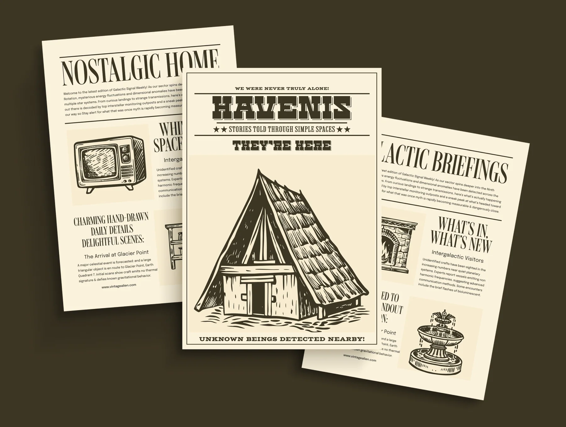 Vintage Home Illustration Set 4