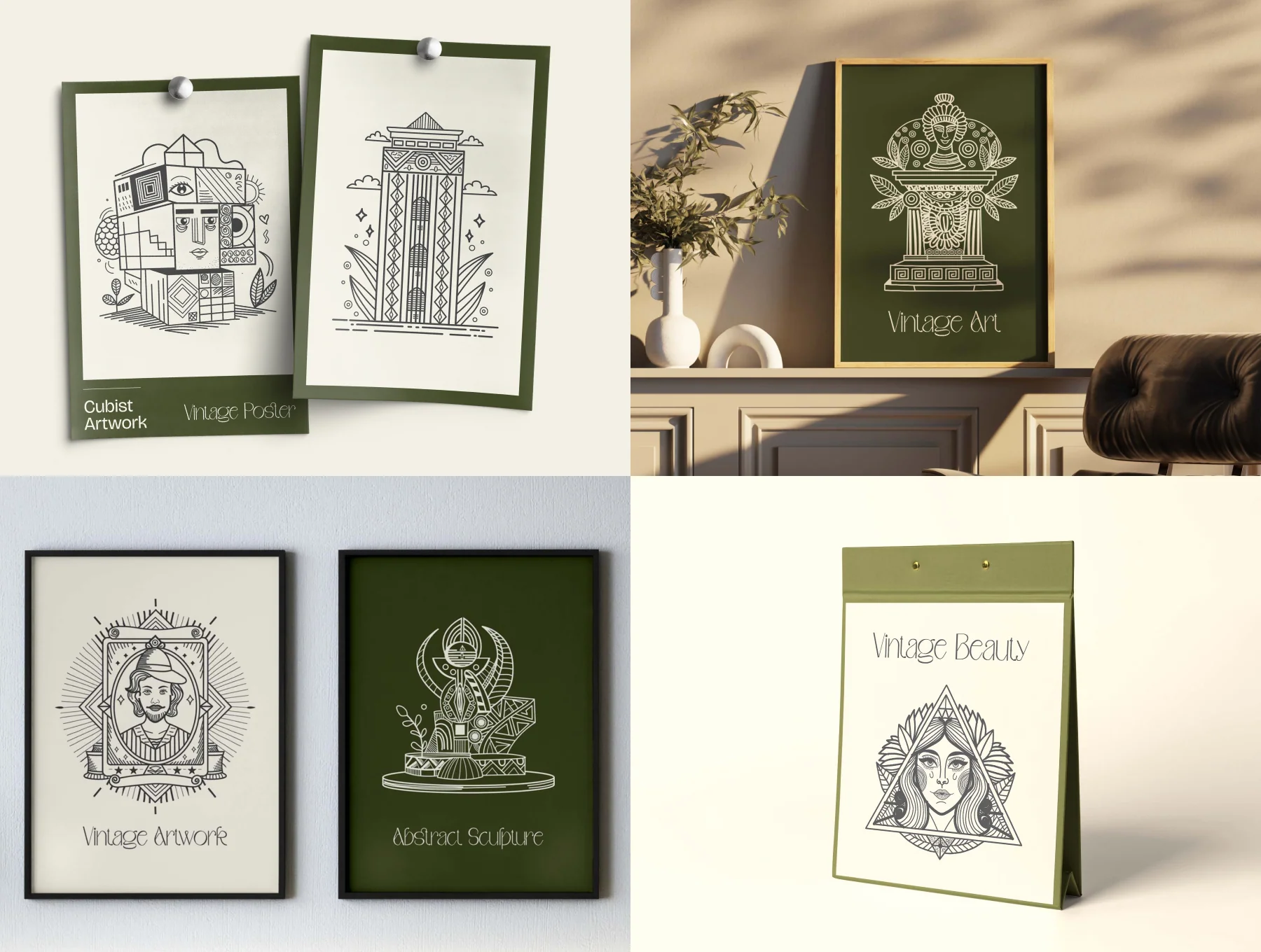 Vintage Hotel Illustration Set 4