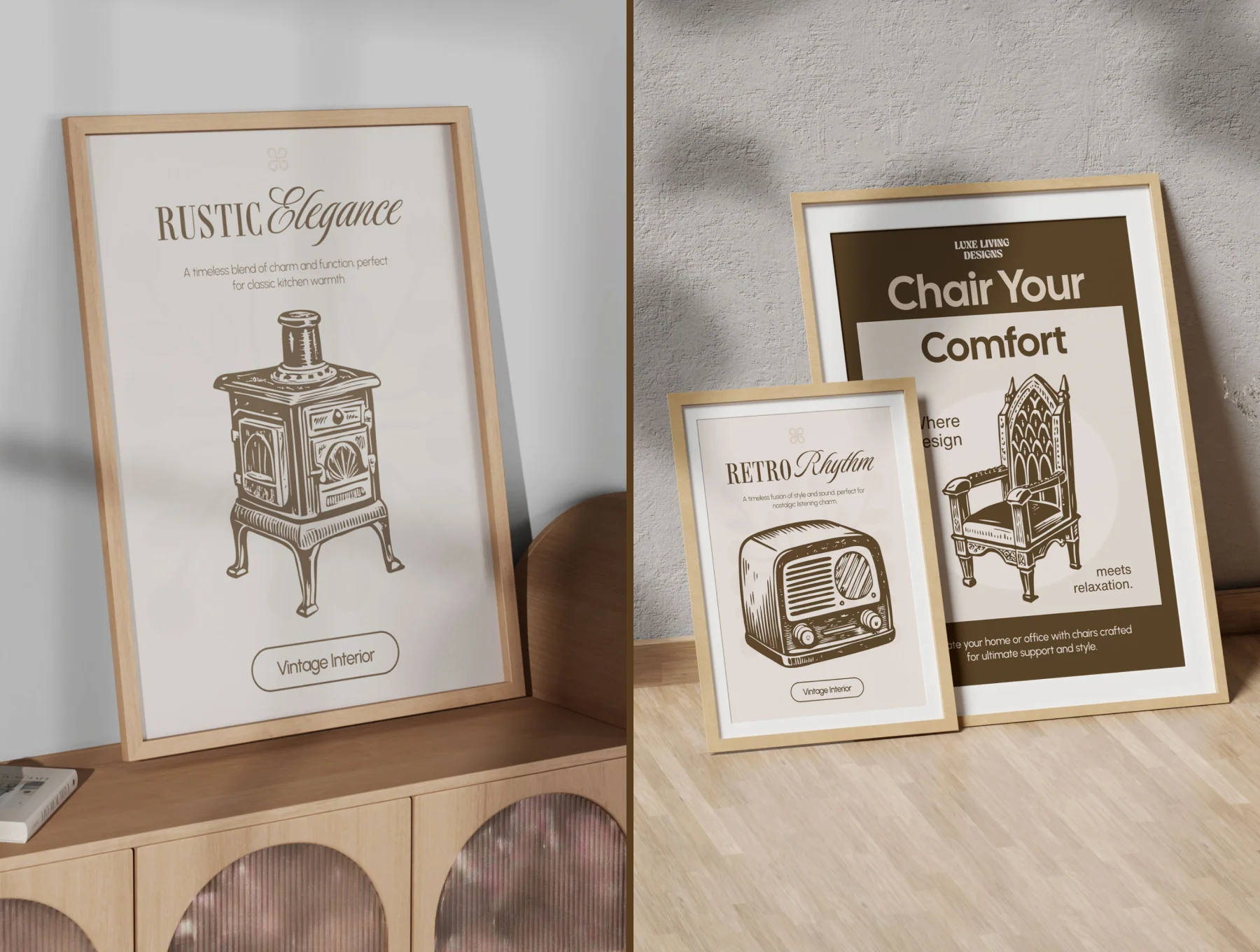 Vintage Interior illustration Set 3
