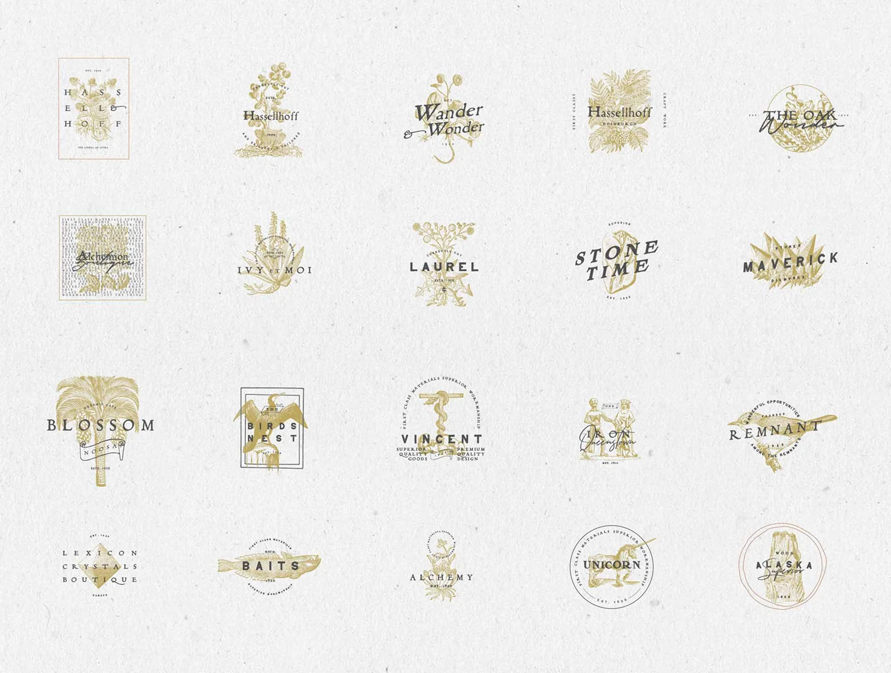 Vintage Logo Creator Kit – 20 Templates + Fonts + Illustrations 5