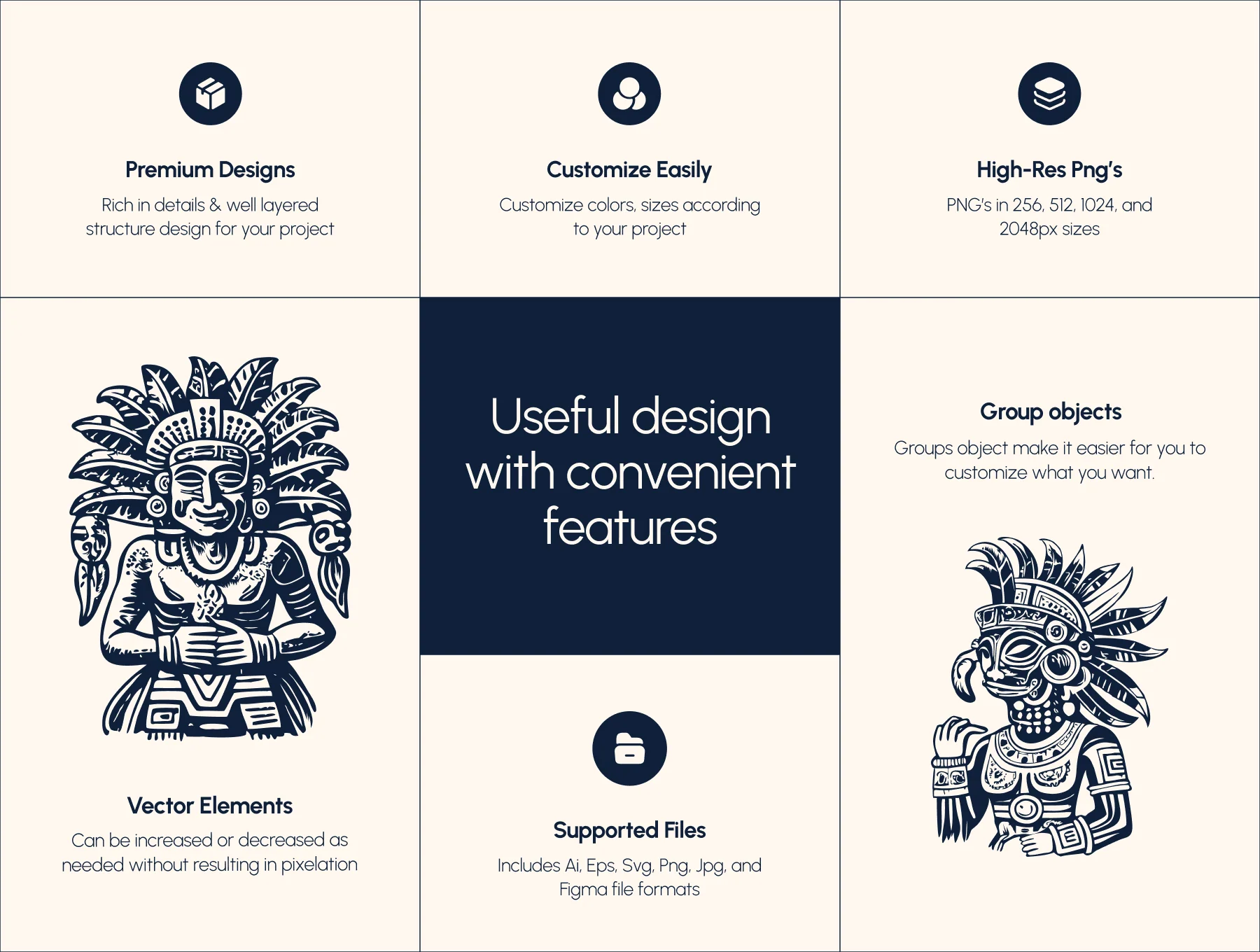 Vintage Maya Icon Set 2
