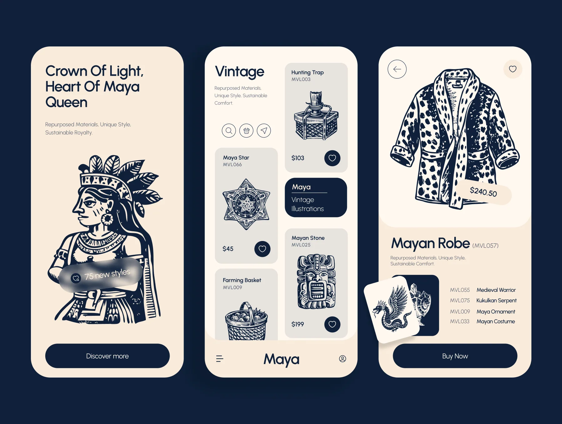 Vintage Maya Icon Set 4