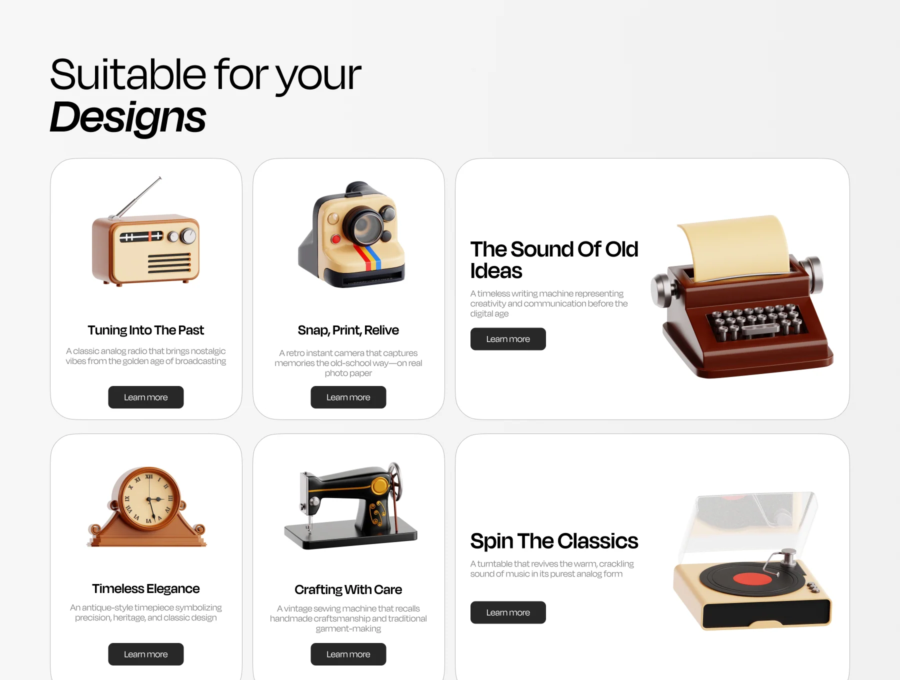 Vintage Object 3D Icon Set 3