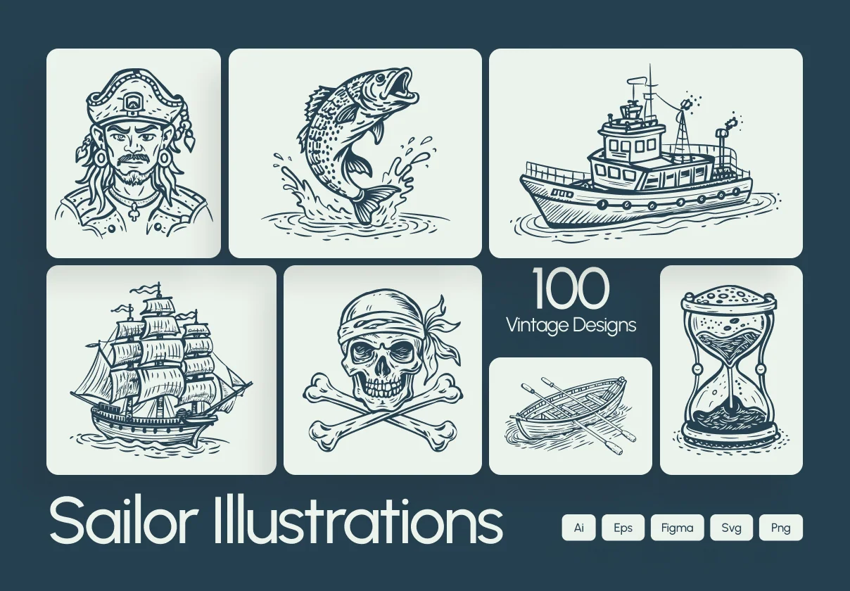 Vintage Sailor Tattoos Icons