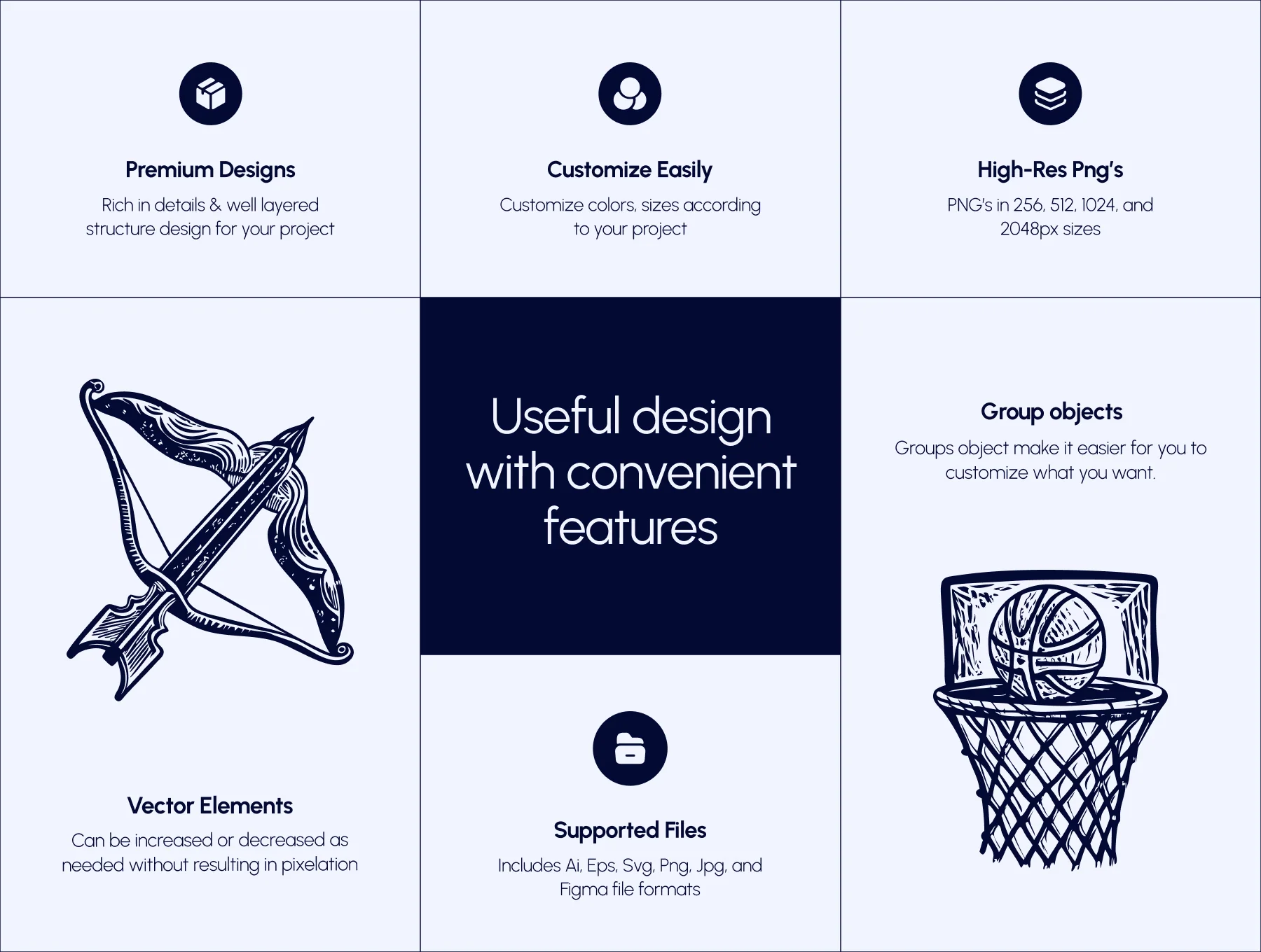 Vintage Sports Illustration Set 2