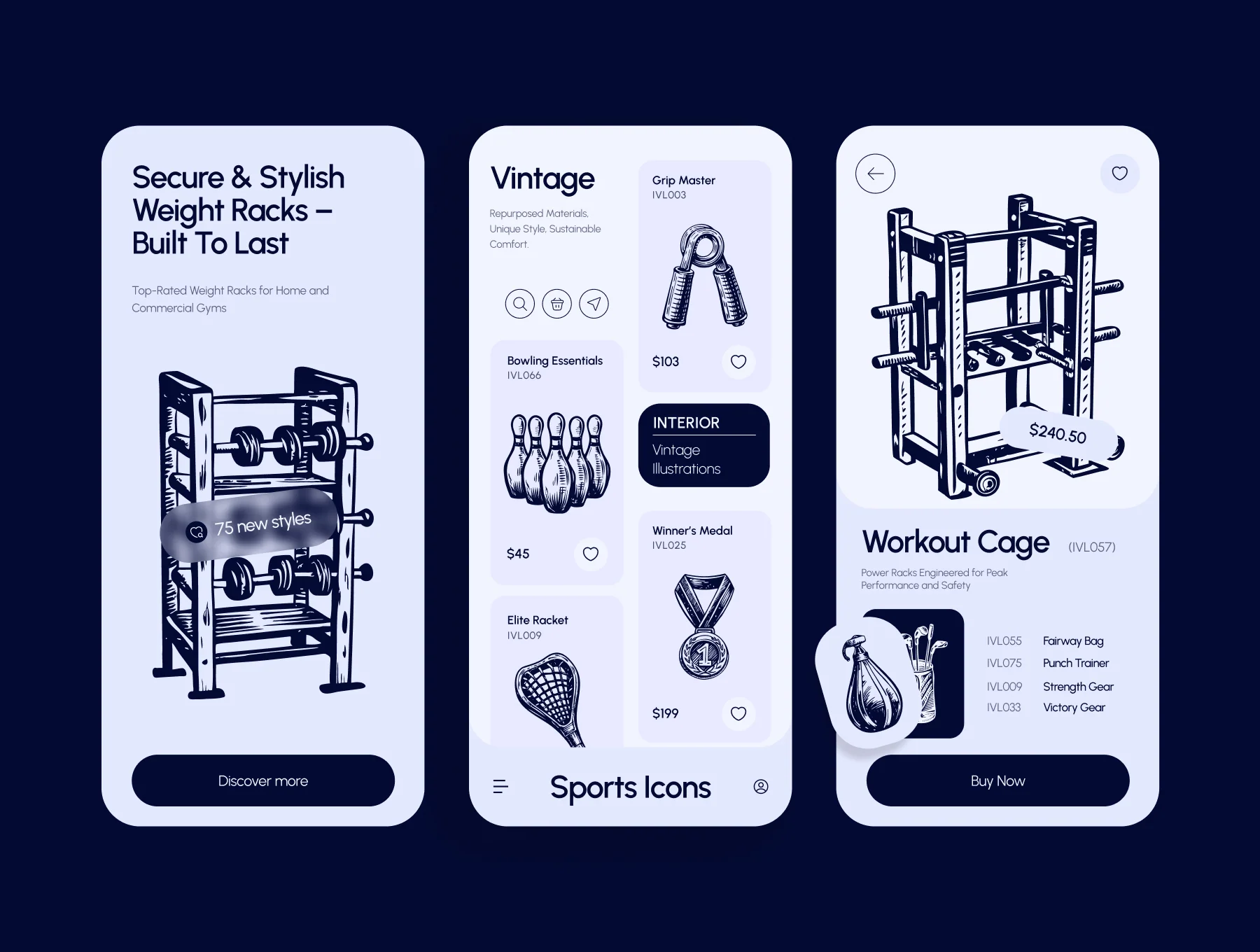 Vintage Sports Illustration Set 4