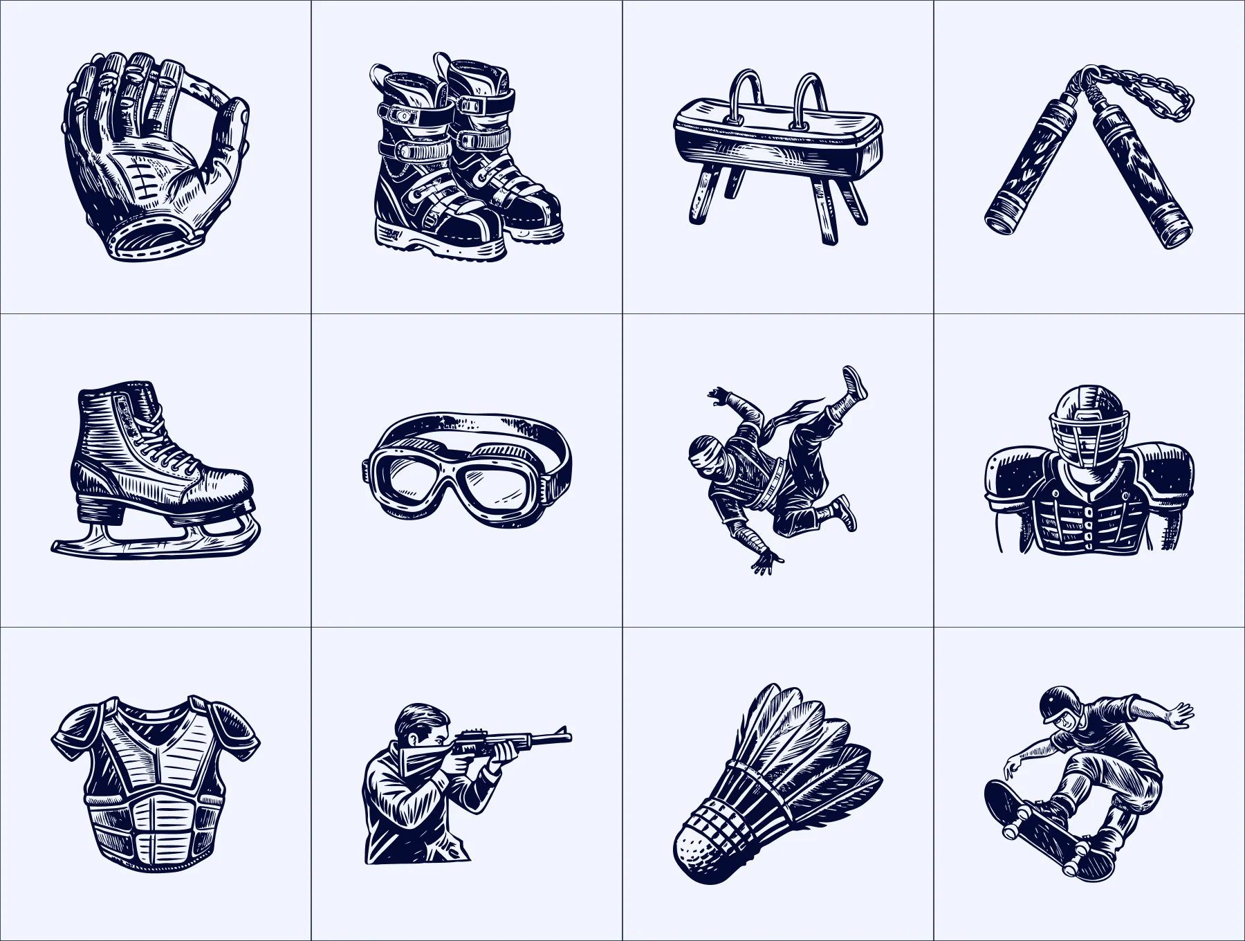 Vintage Sports Illustration Set 5