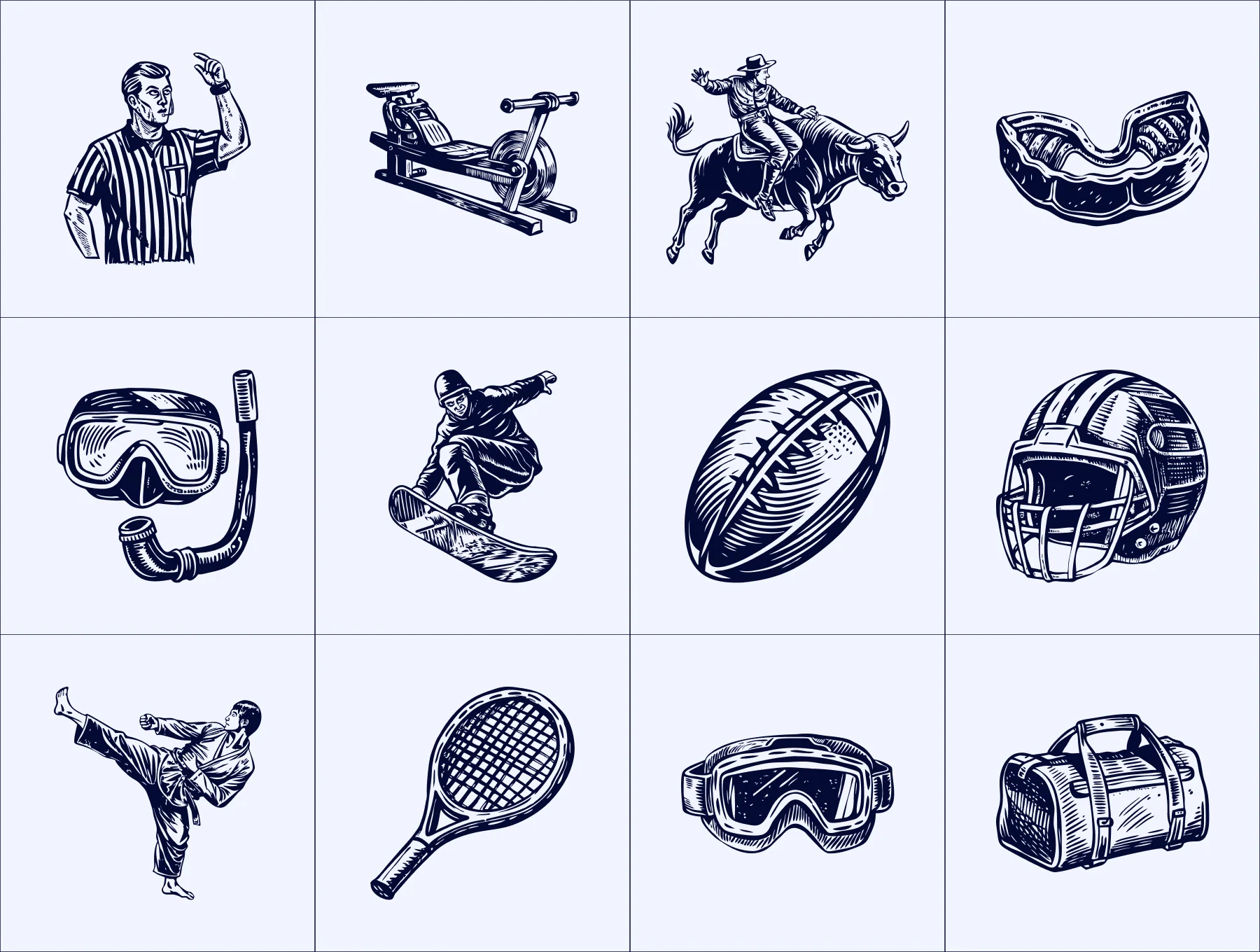 Vintage Sports Illustration Set 6