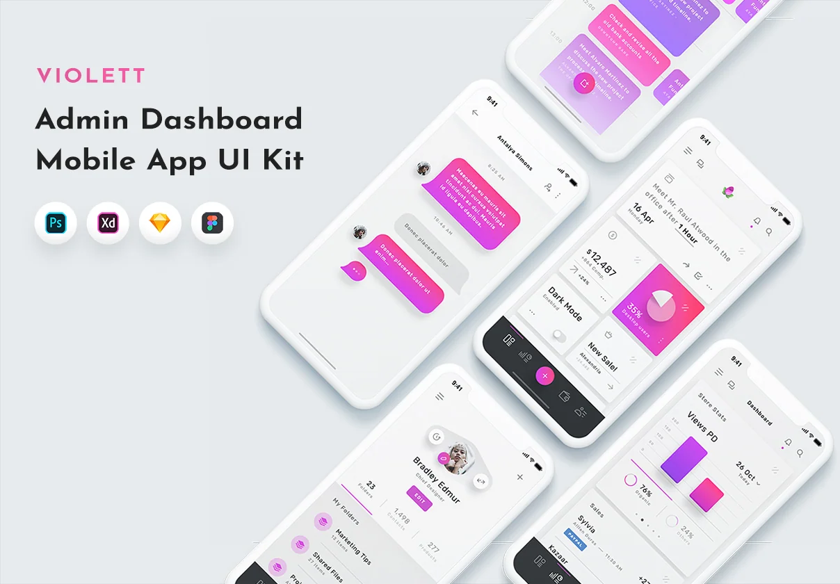 Violett - Dashboard Mobile UI Kit