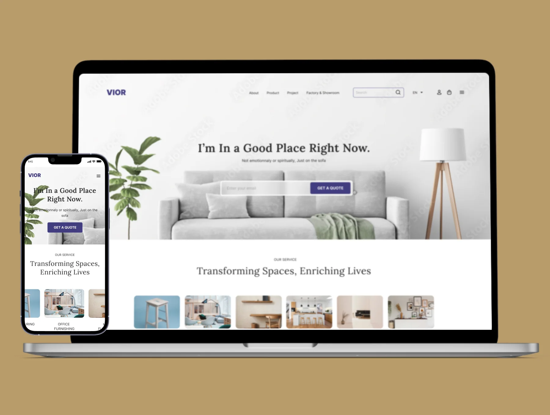 VIOR - Modern Furniture Landing Page