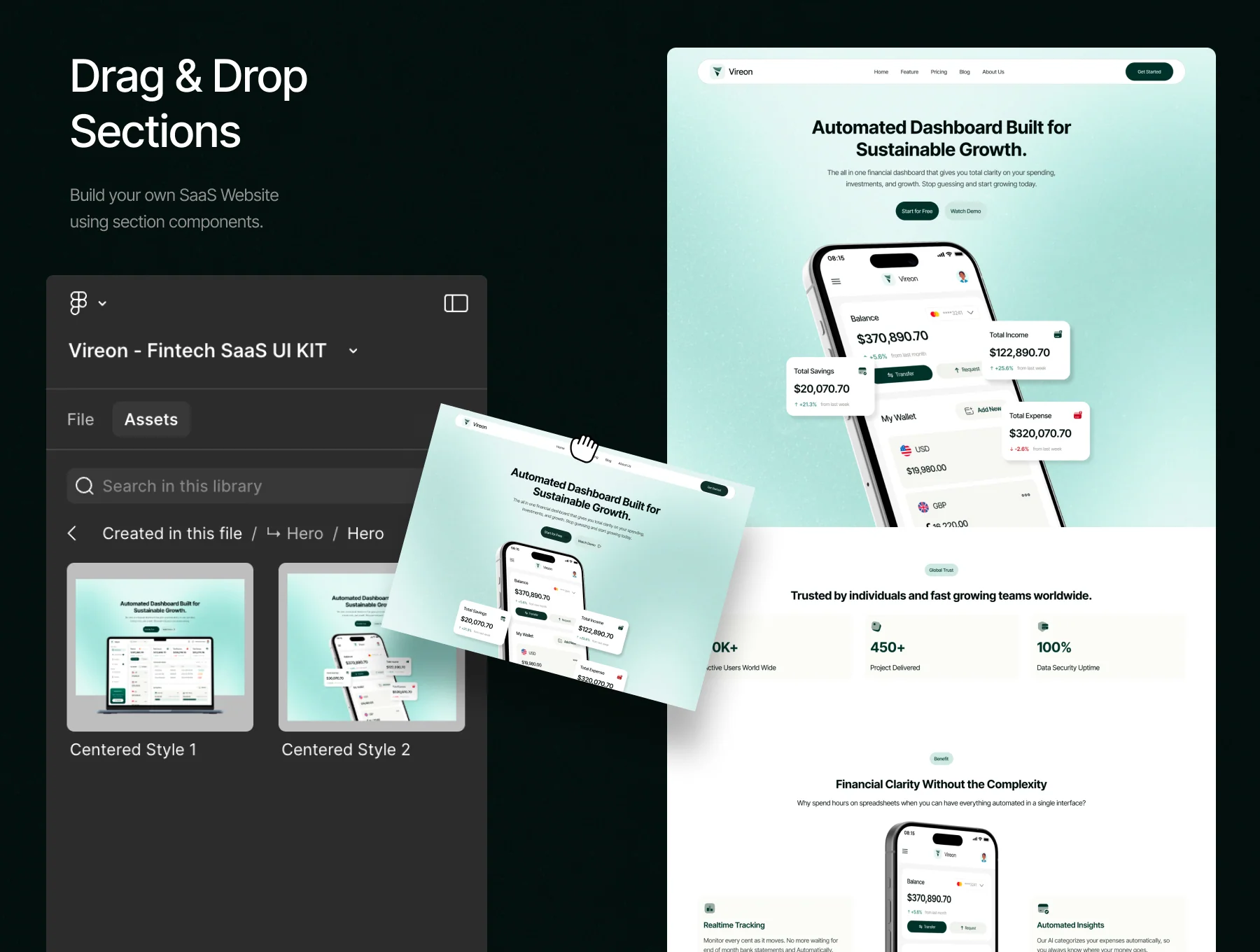 Vireon - Fintech SaaS Website UI KIT 5