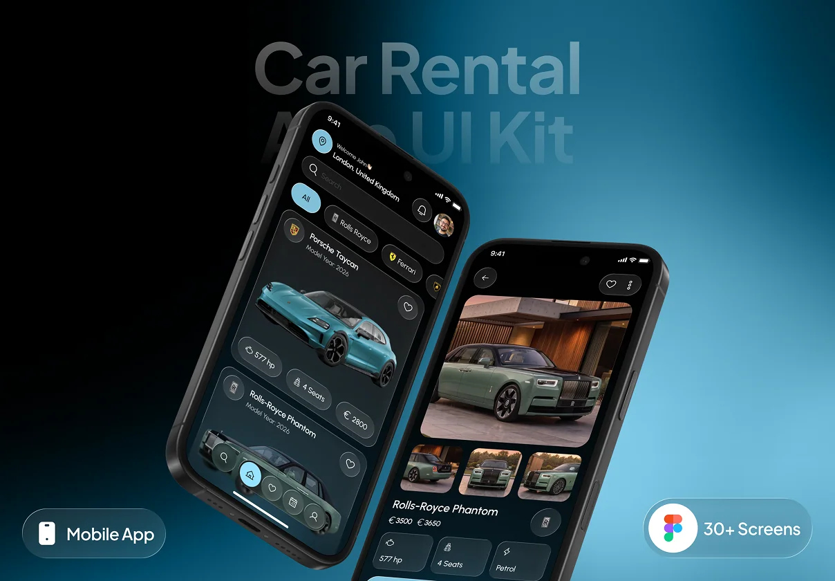 virex - Car Rental App UI Kit
