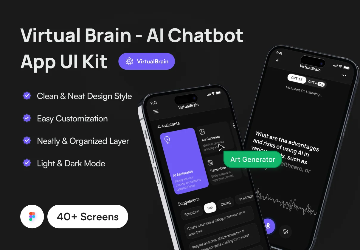Virtual Brain | AI Chatbot App UI Kit