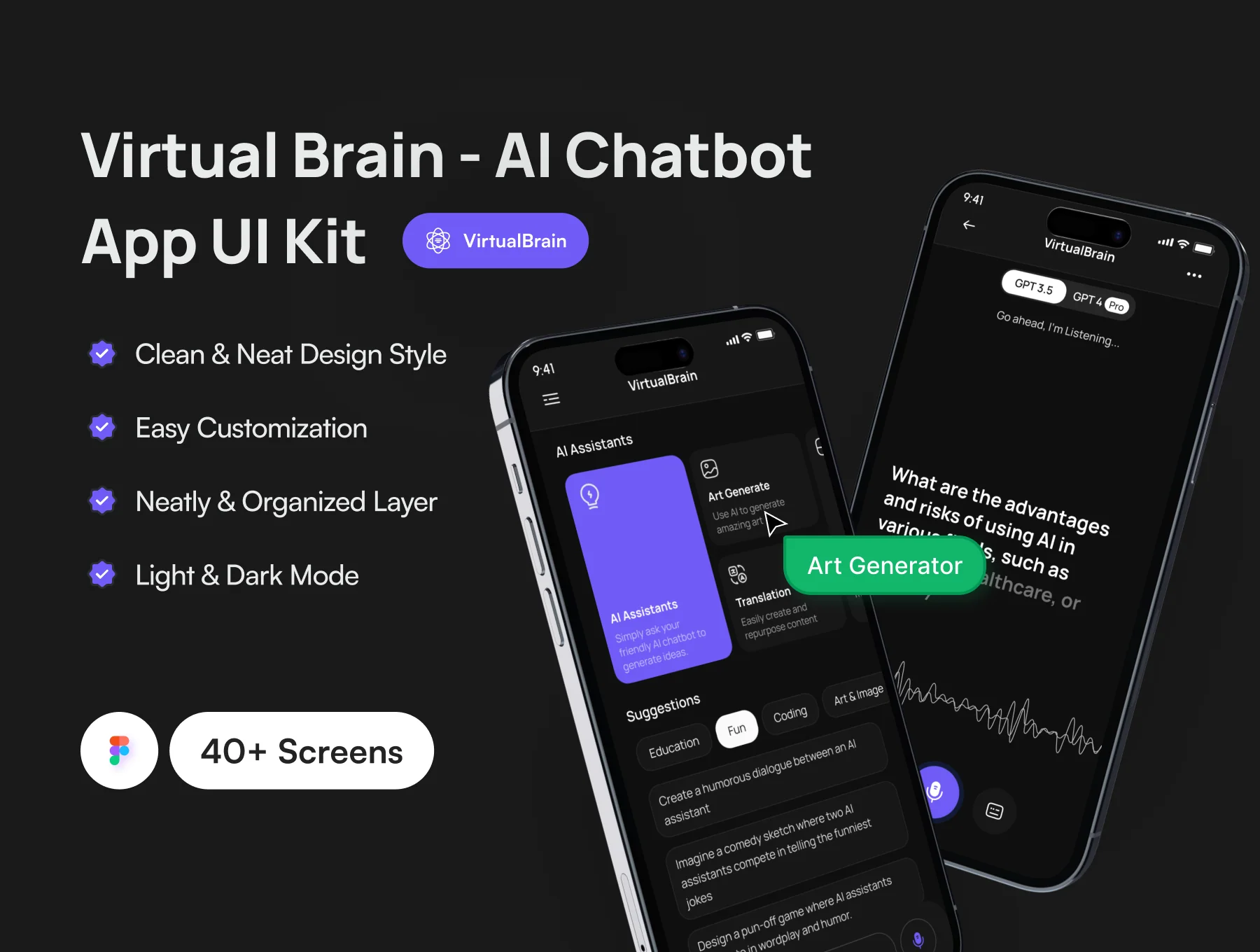 Virtual Brain | AI Chatbot App UI Kit