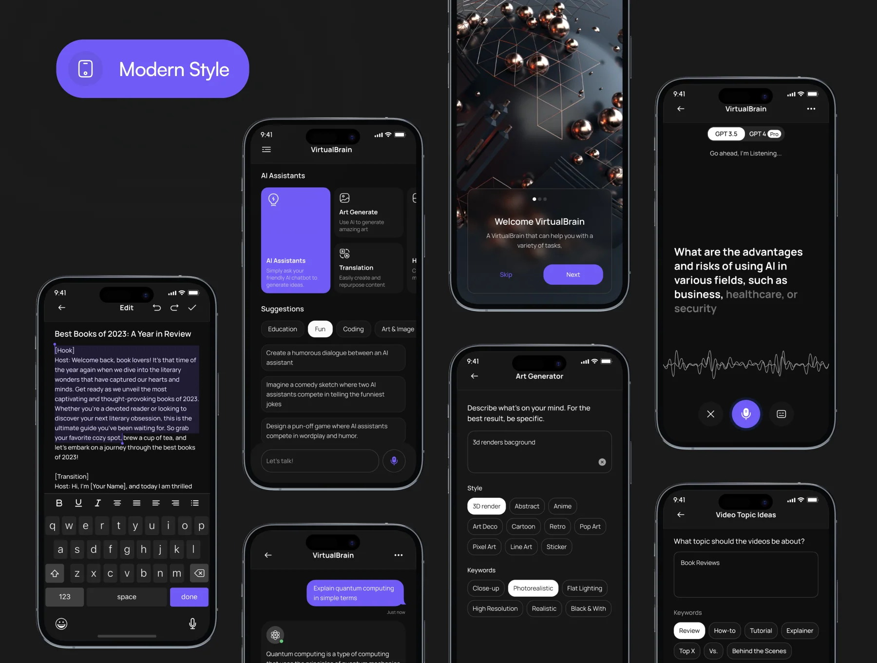 Virtual Brain | AI Chatbot  App UI Kit 5