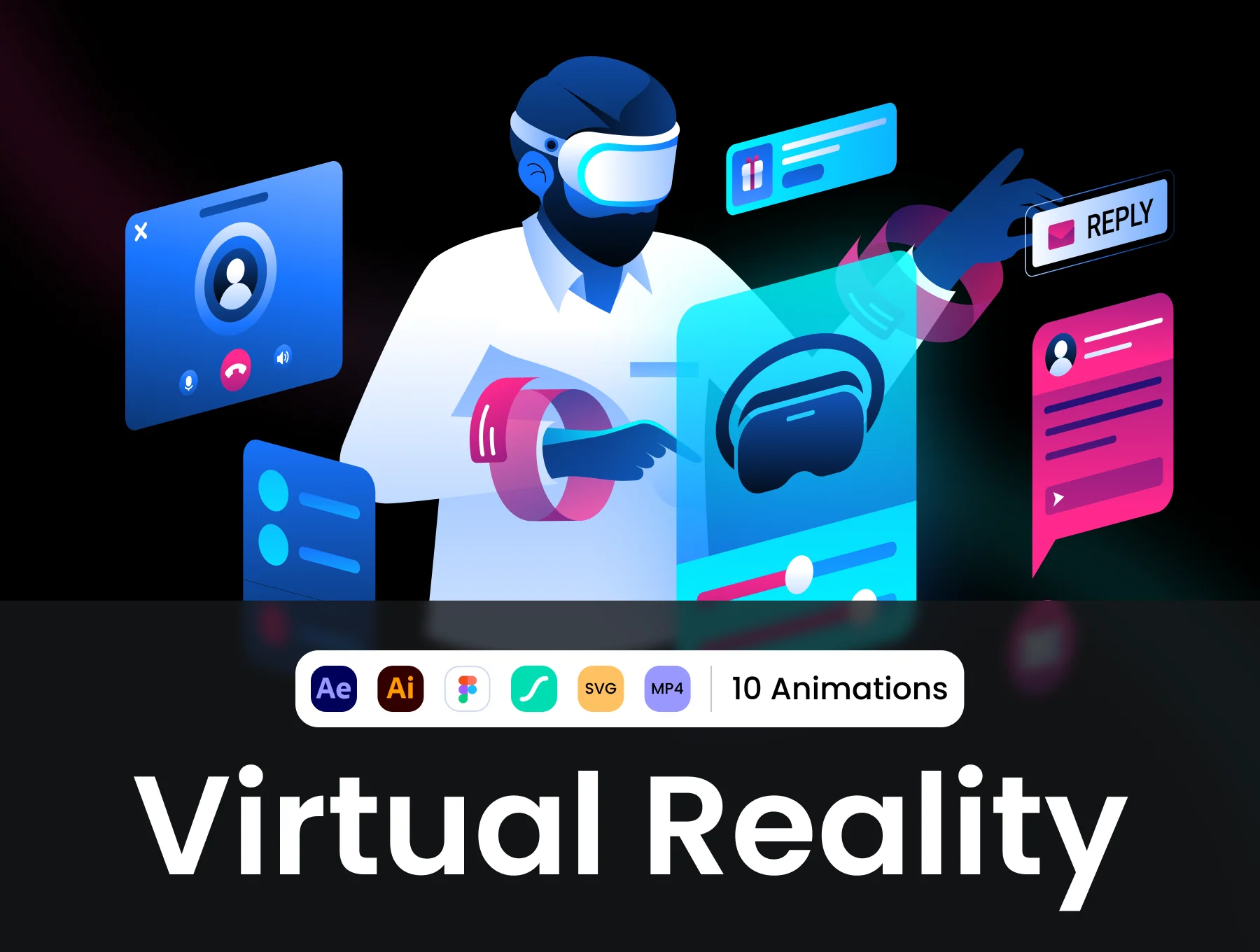 Virtual Reality Lottie Animations