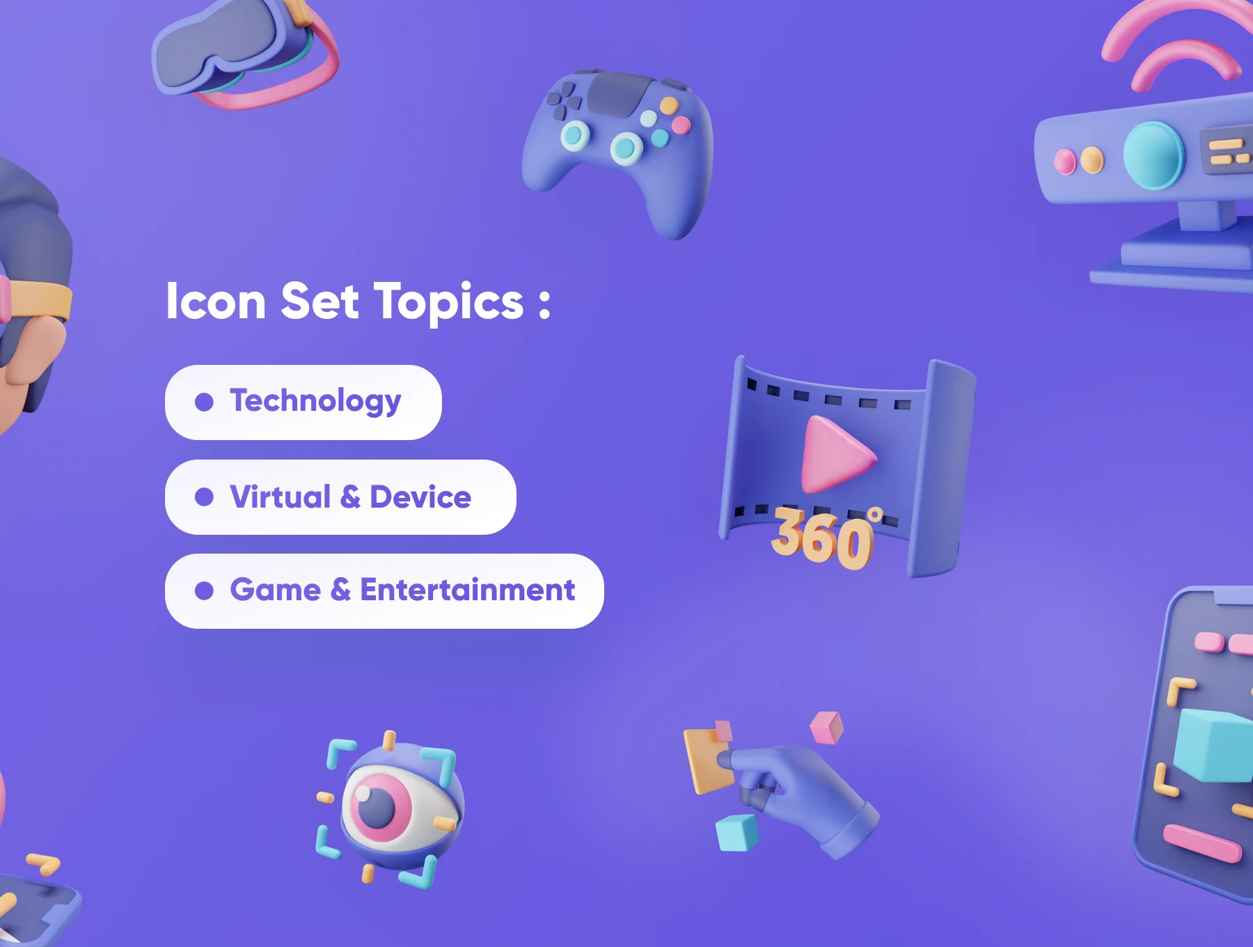 Virtually - AR-VR 3D Icon Set 2