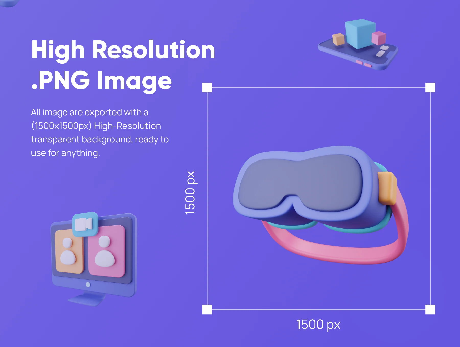 Virtually - AR-VR 3D Icon Set 4