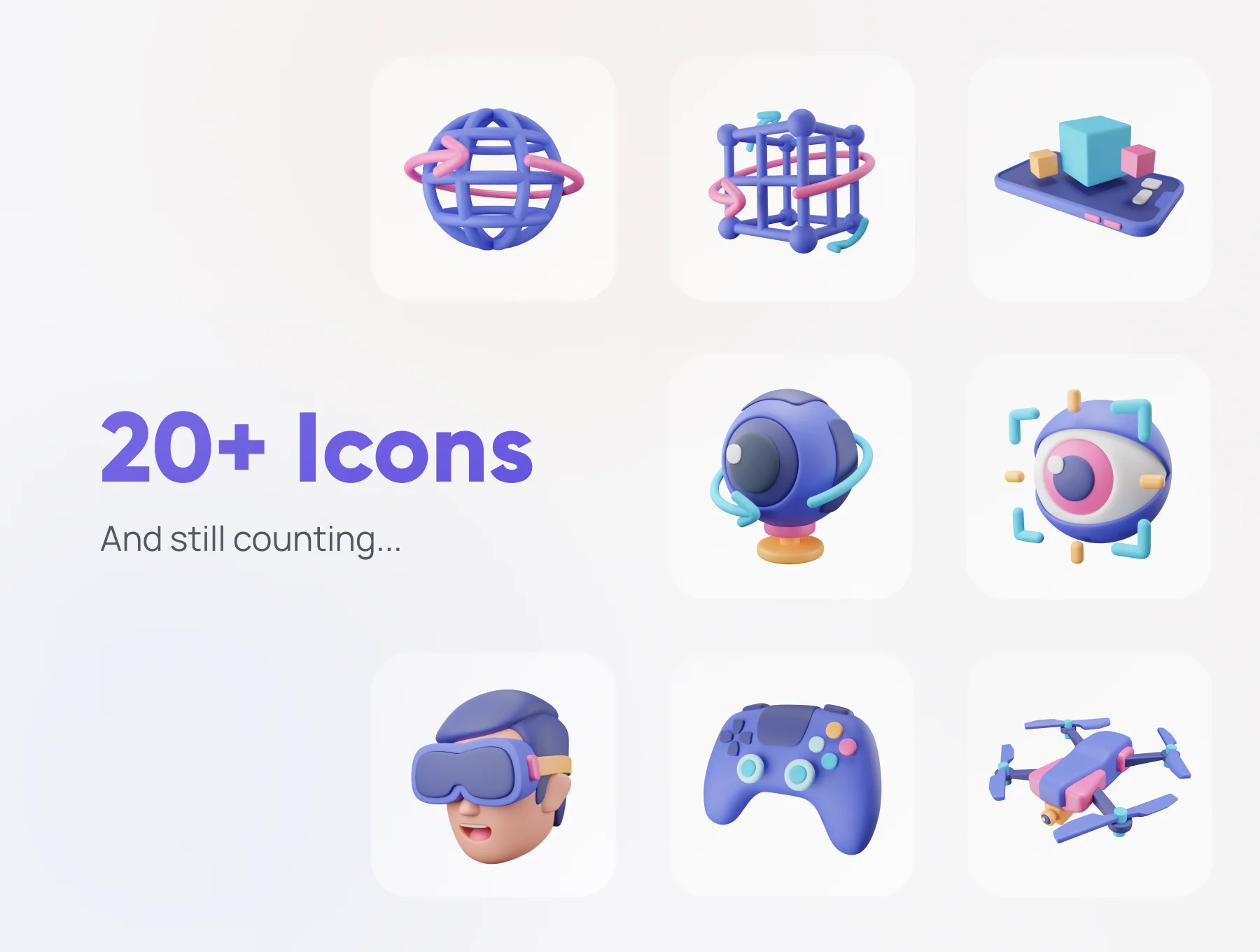 Virtually - AR-VR 3D Icon Set 7