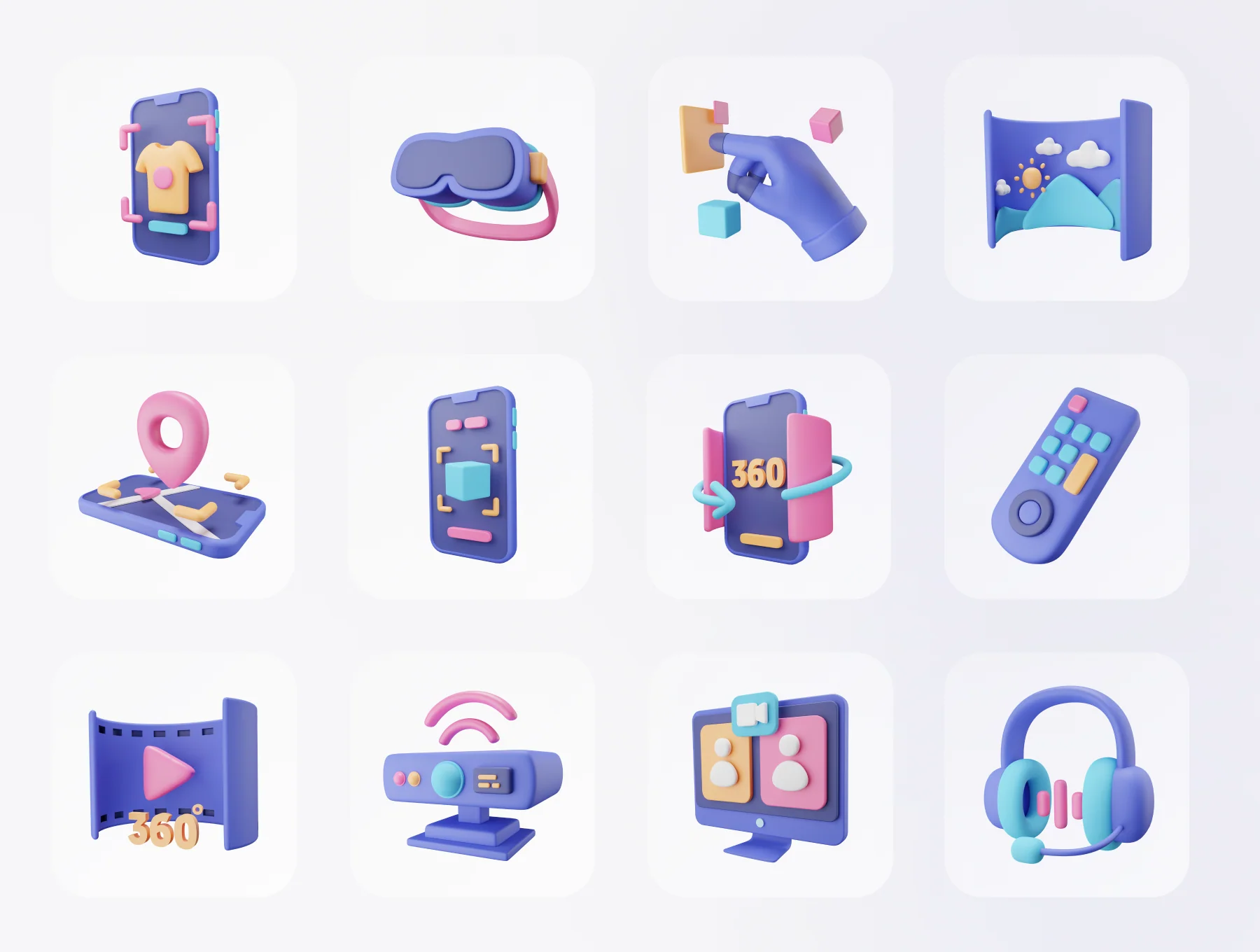 Virtually - AR-VR 3D Icon Set 8