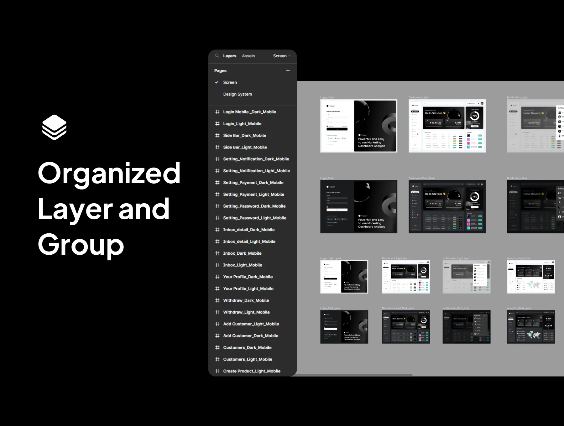 Vision - Marketing Dashboard UI KIT 5