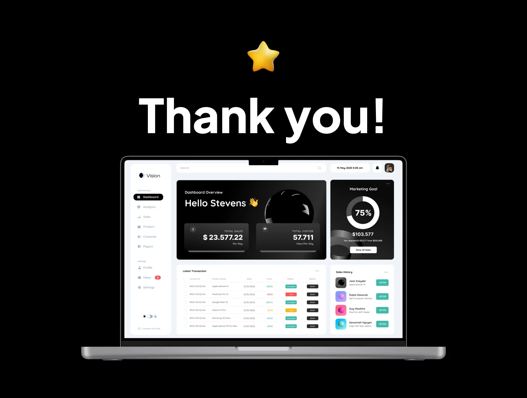 Vision - Marketing Dashboard UI KIT 7