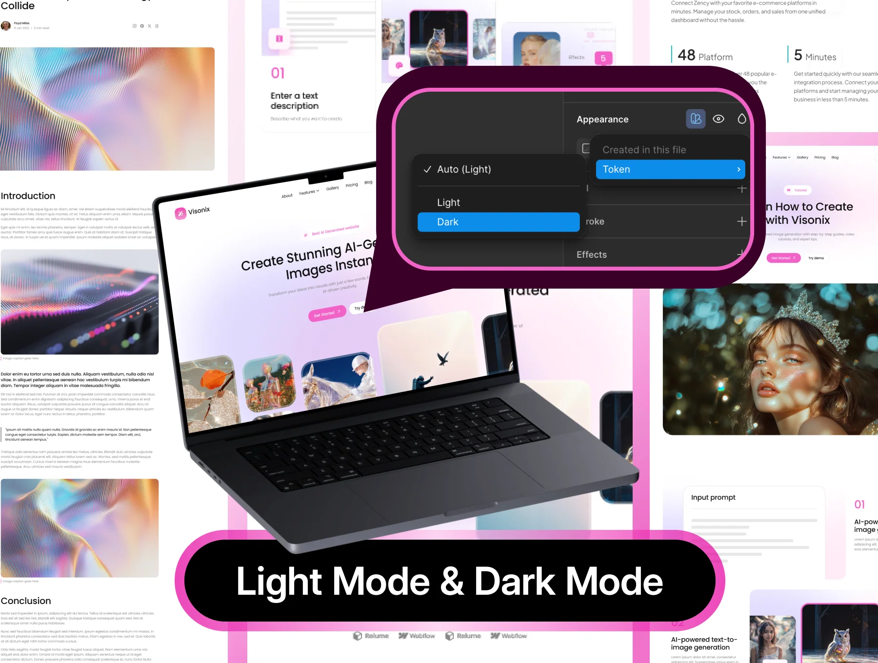 Visonix – Modern AI Image Generator Website UI Kit 3