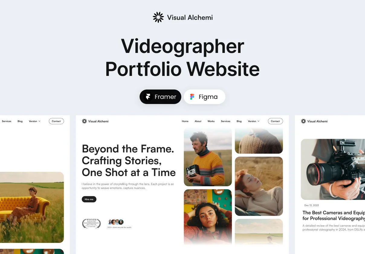 Visual Alchemi - Videographer Framer Portfolio