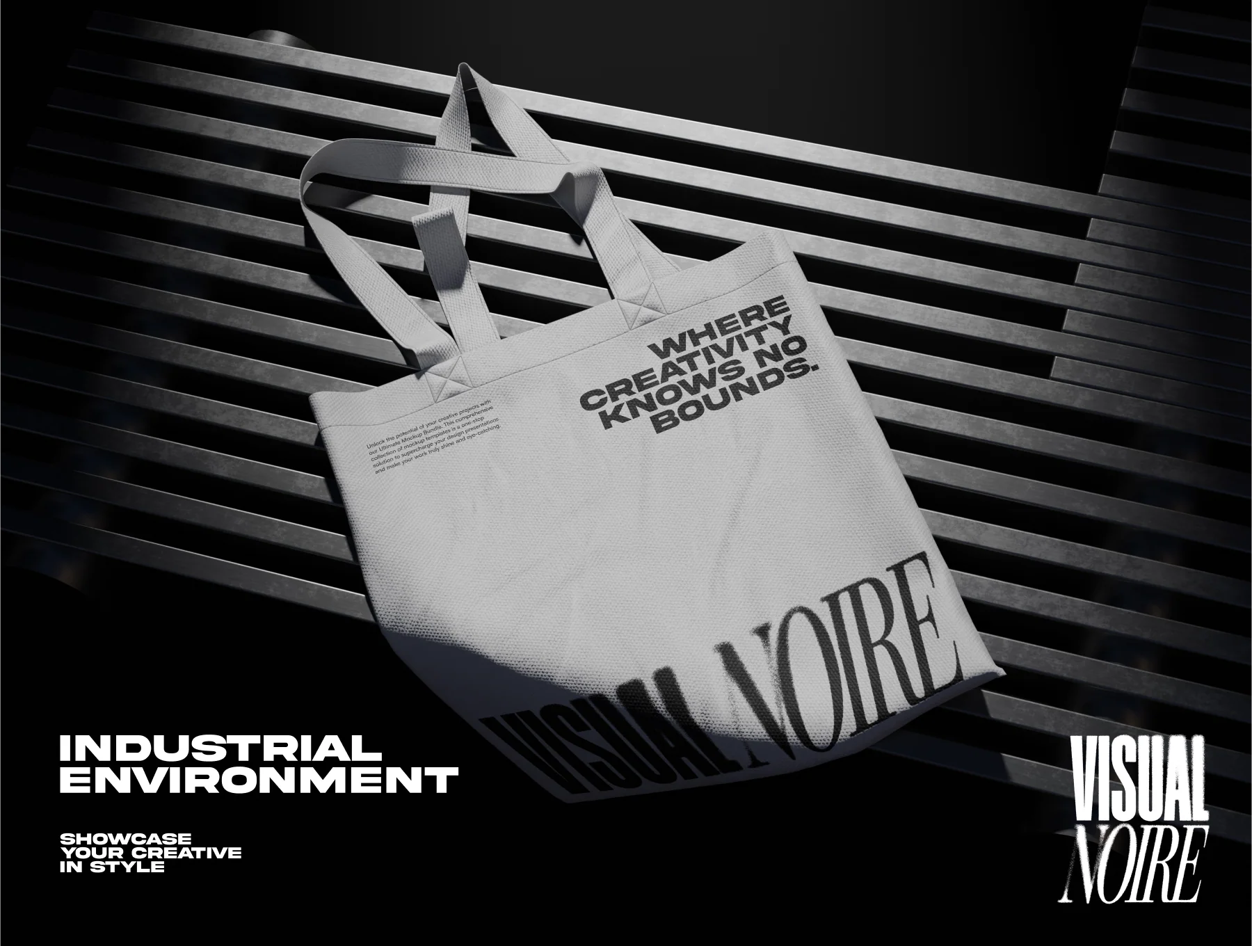 Visual Noire - Dark Style Branding Mockup Bundle 6